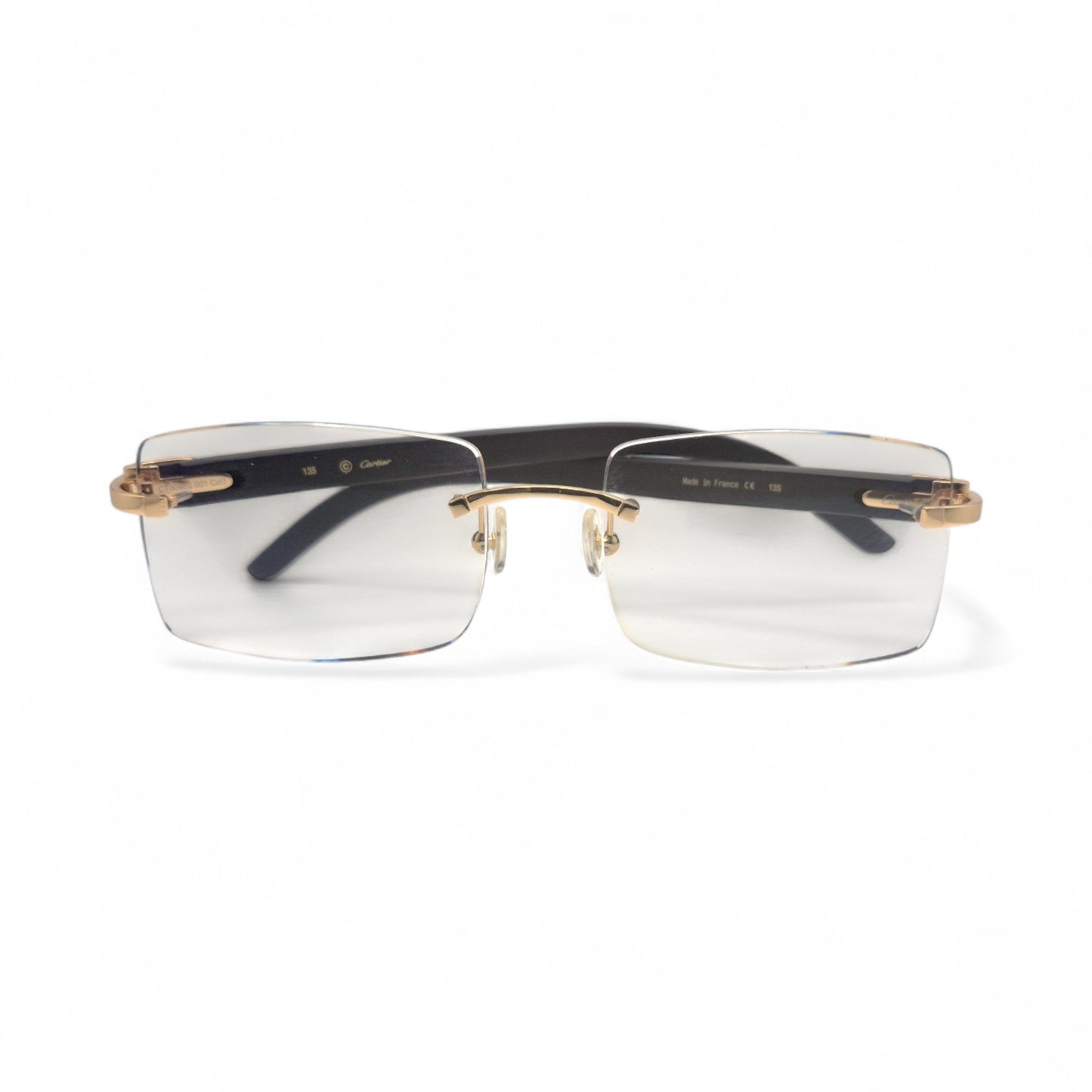 C Decor - Gold Matted Black Woods Eyeglasses w/ Transition Gray Lenses