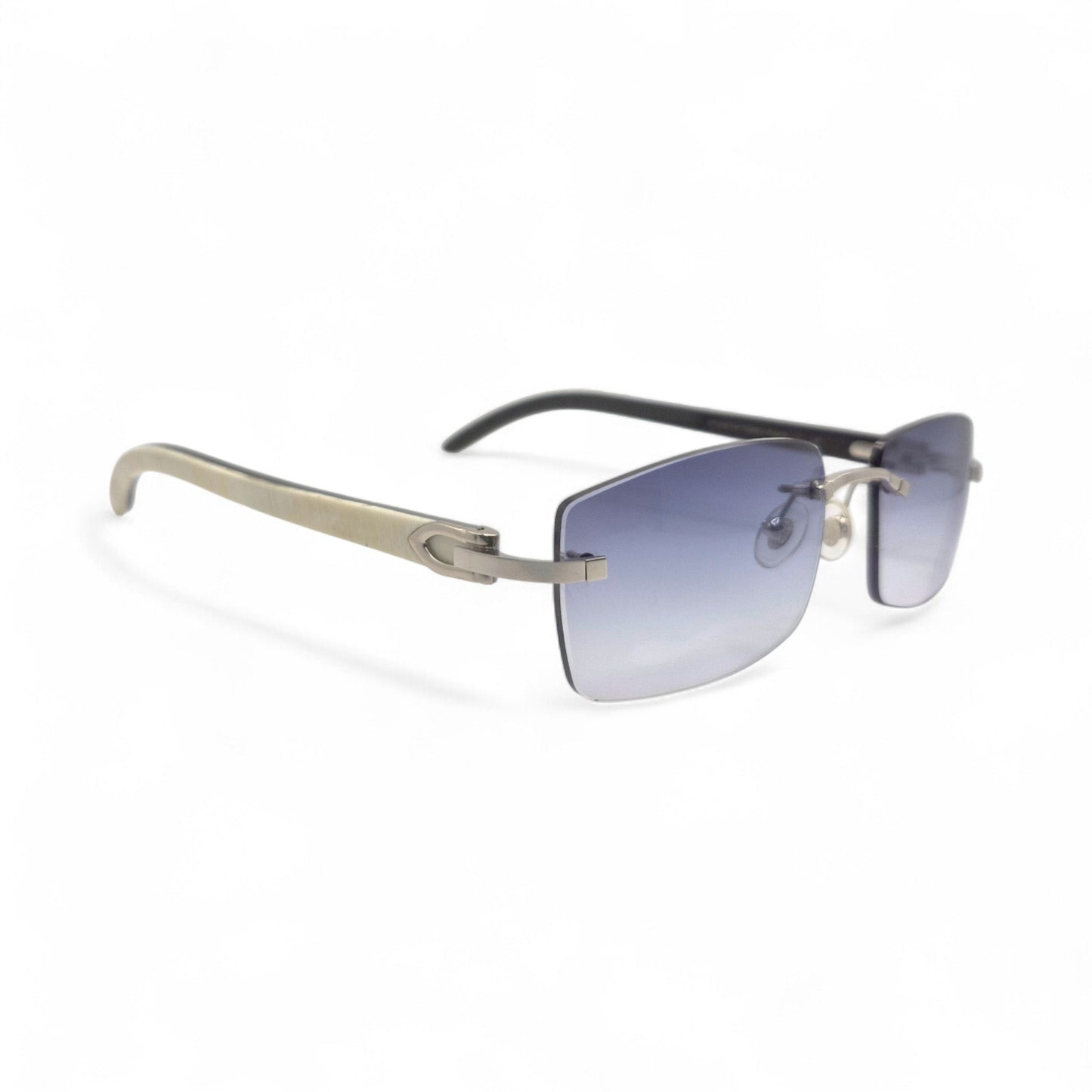 C_Decor_Silver_White_Buffs_Sunglasses_Smoke_Gray_Square_Lenses