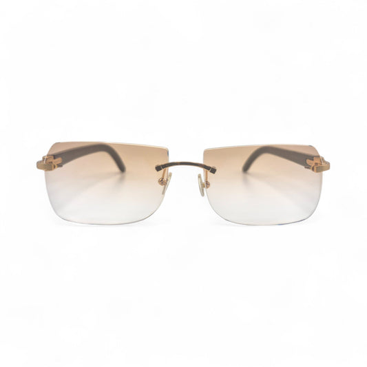 C Decor - Gold White Buffs Sunglasses w/ Light Brown Lenses (2020s)