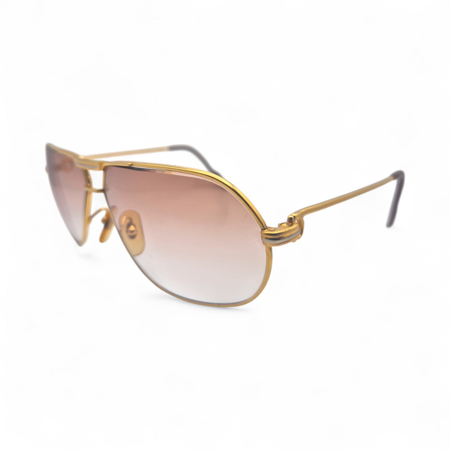 Authentic Cartier Santos (Vintage Aviators) - Gold Wires Sunglasses (80s)