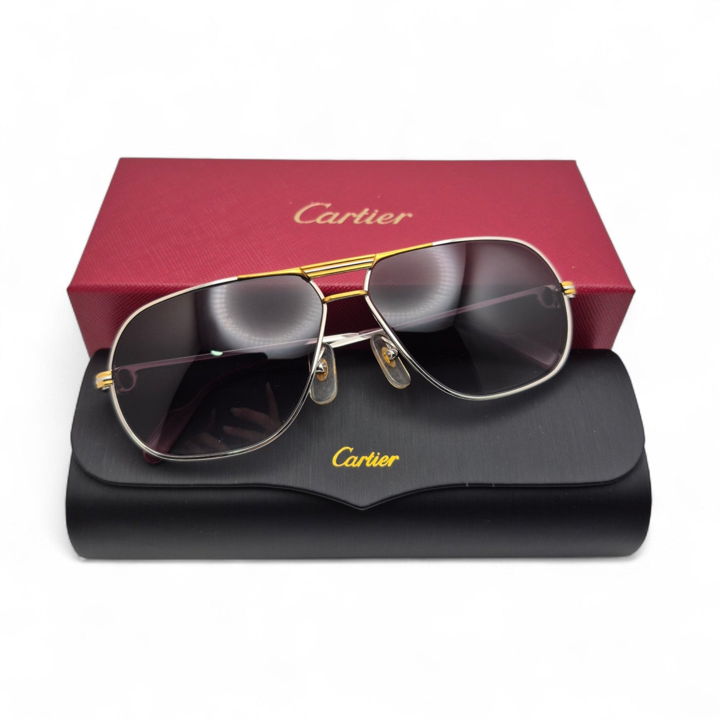 Authentic Cartier Santos (Vintage Aviators) - Gold Wires Sunglasses (80s)