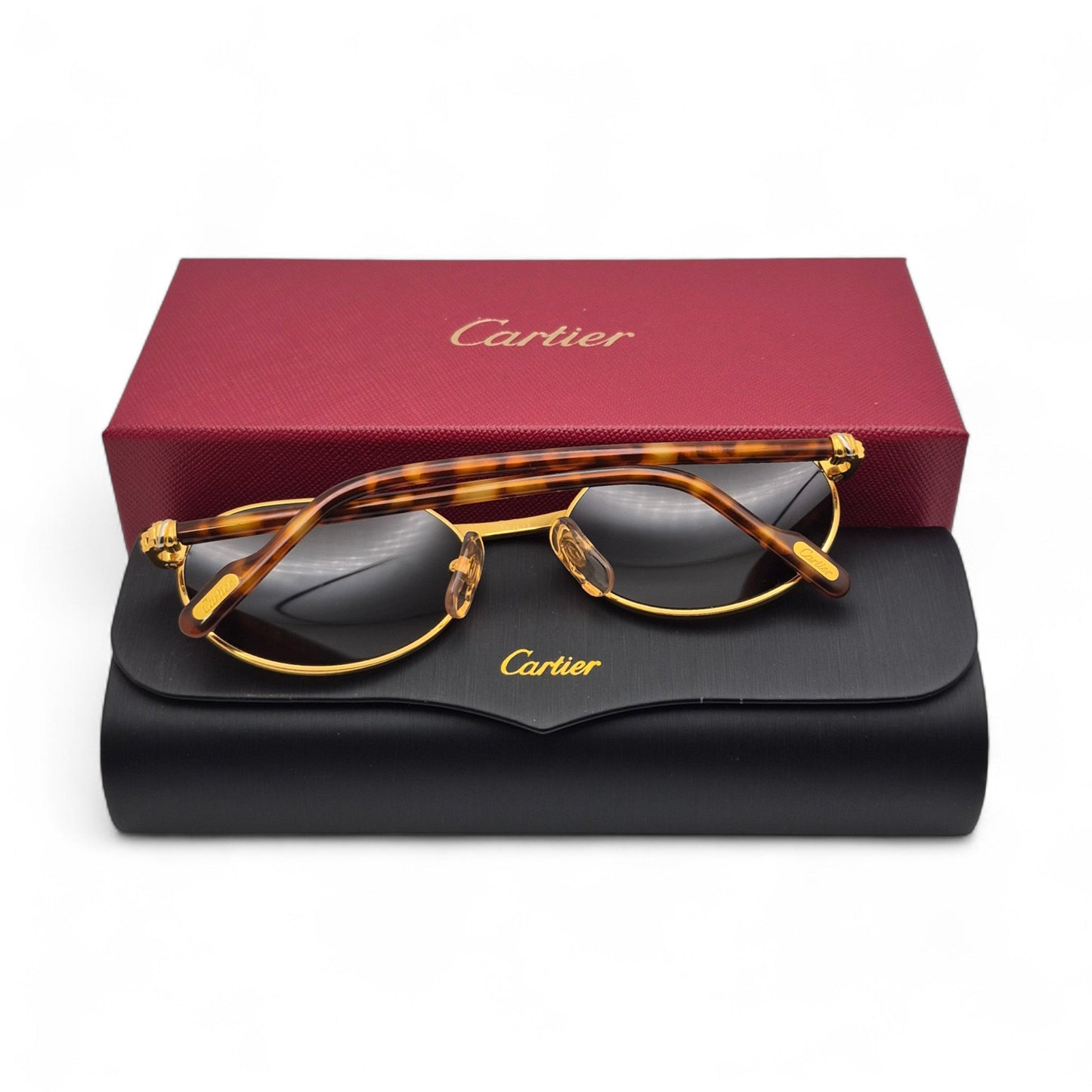 Authentic Cartier Lueur - Gold Tortoise Acetate Sunglasses w/ Brown Lenses (90s)