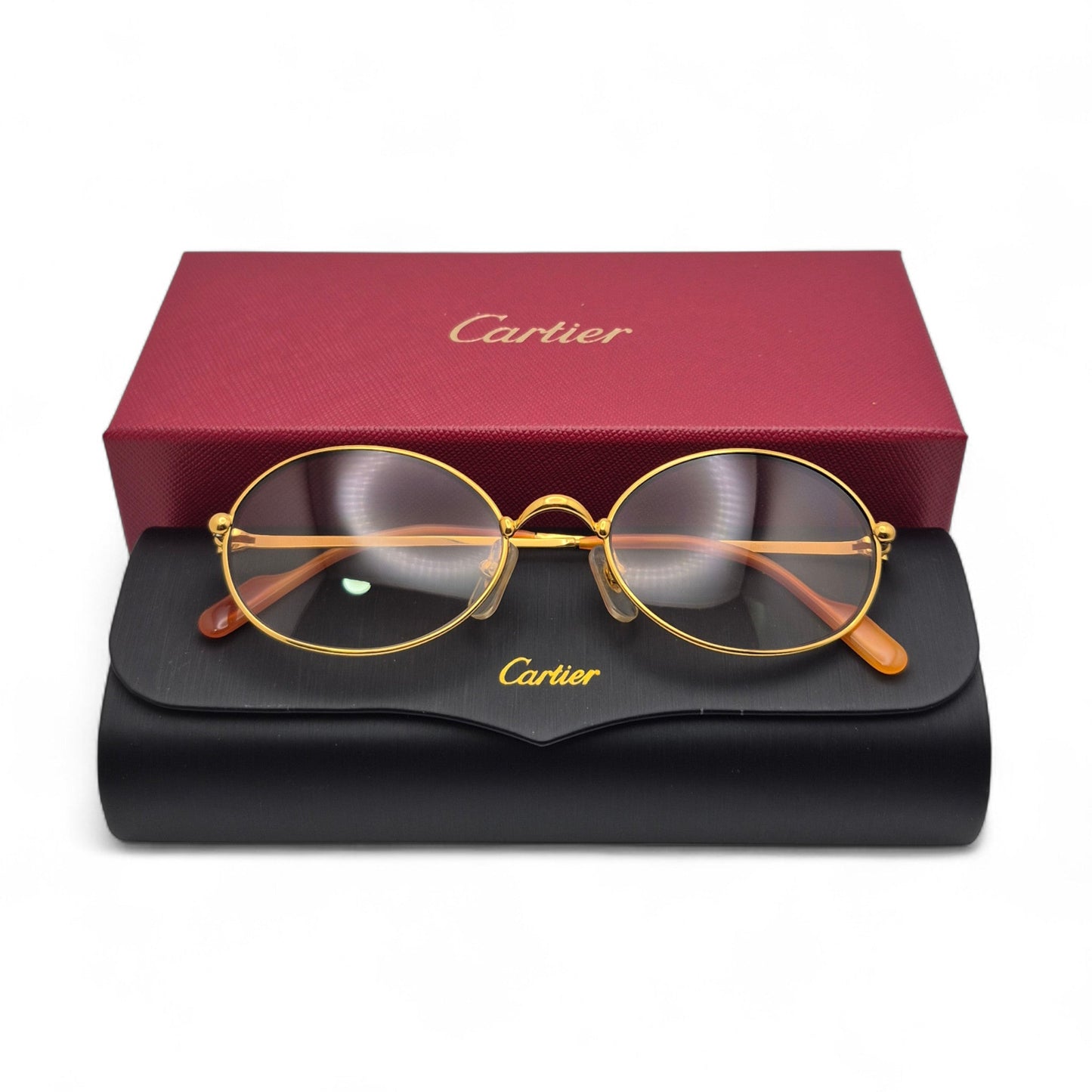 Authentic Cartier Saturne - Gold Wires Sunglasses w/ Gray Oval Lenses (80s)