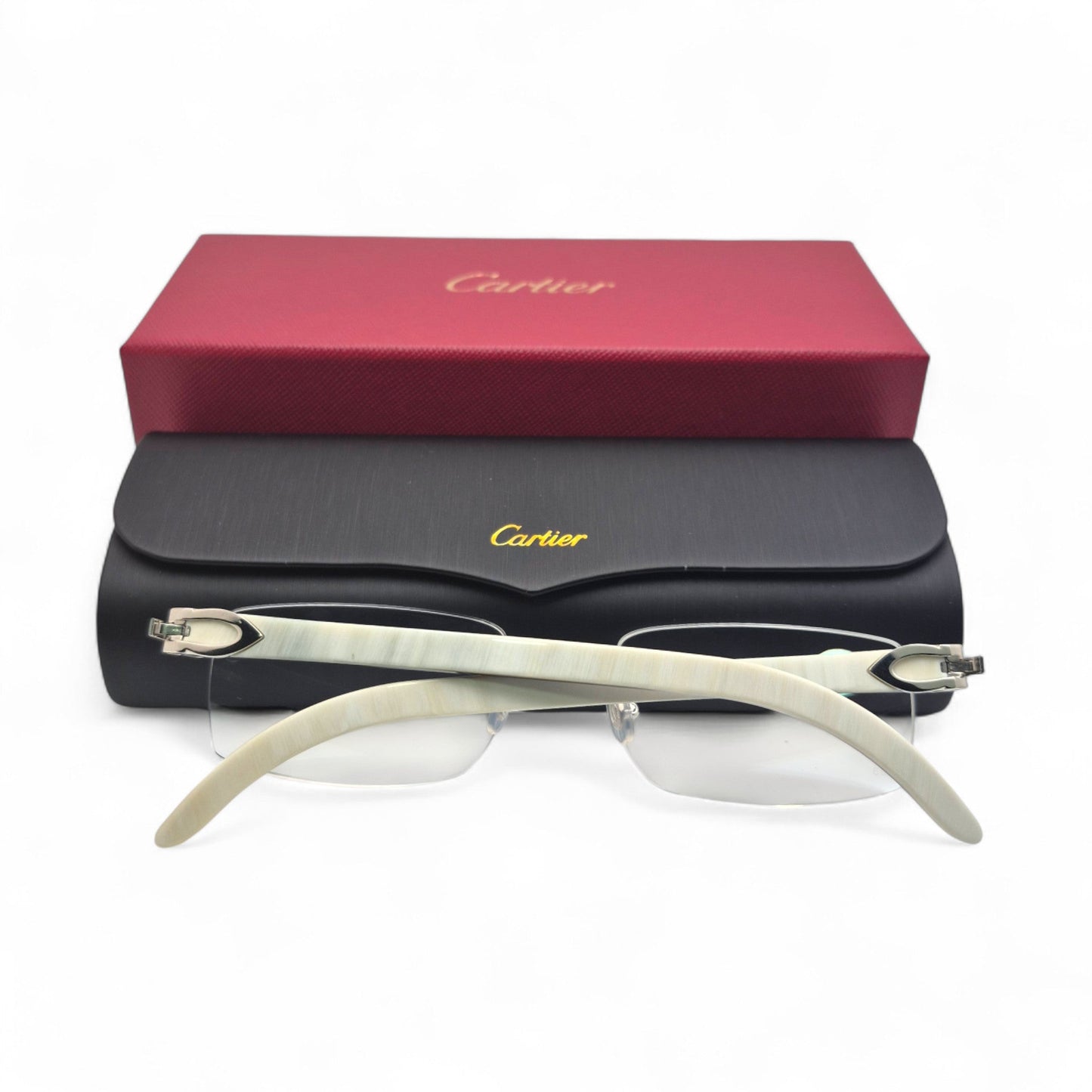 CT0046O Authentic Cartier C Decor - 53-18 Genuine Horn Eyeglasses (2010s)