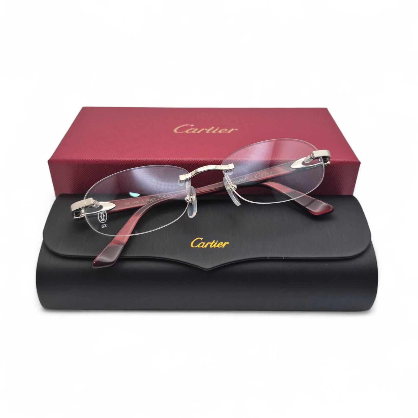 CT0056O Authentic Cartier C Decor - 52-16 Acetate Marbles Eyeglasses (2020s)