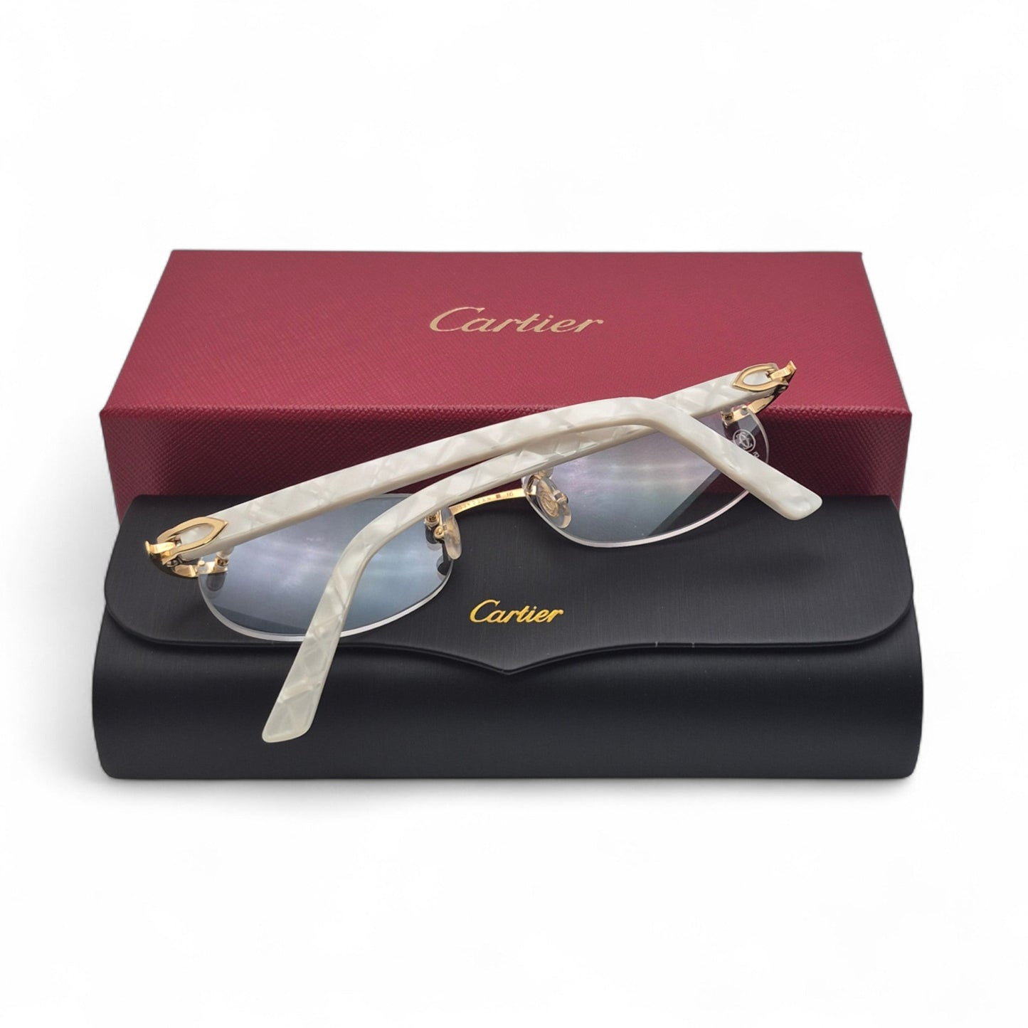 CT0056O Authentic Cartier C Decor - 52-16 Acetate Marbles Eyeglasses (2020s)