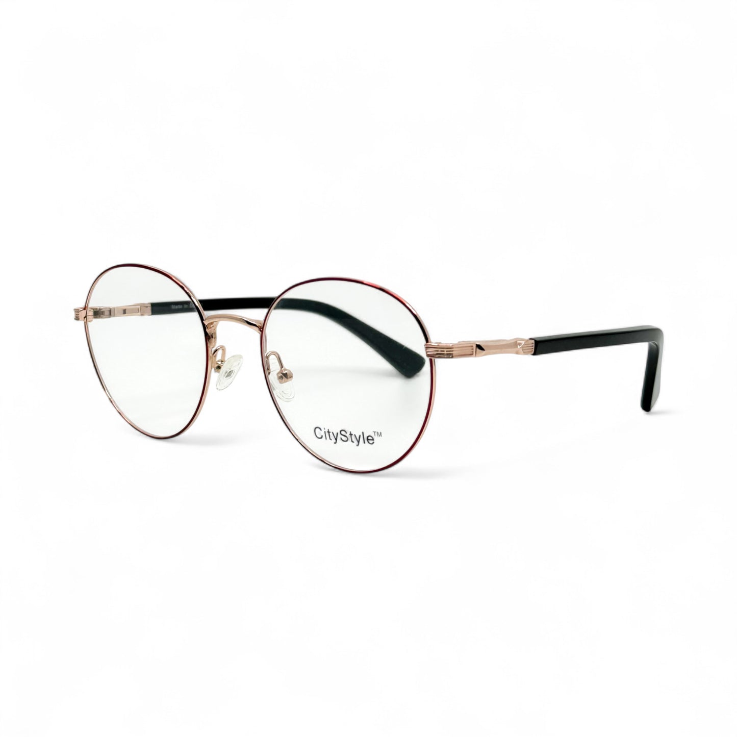 CityStyle_8022_rose_gold_red_round_eyeglasses