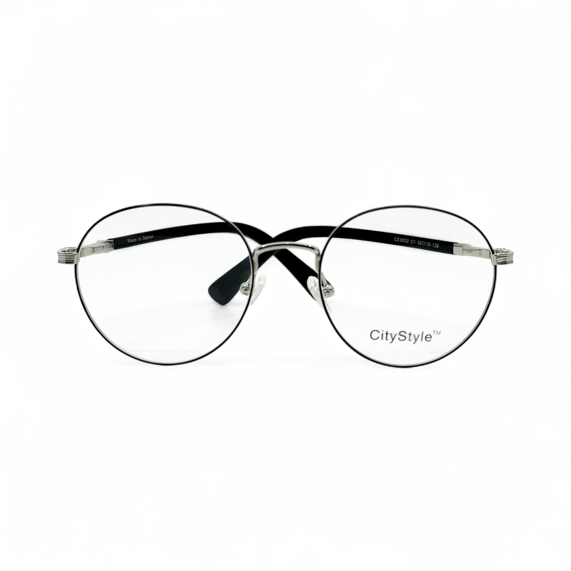 CityStyle_8022_silver_black_round_eyeglasses
