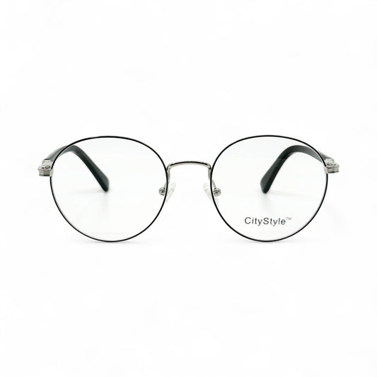 CityStyle_8022_silver_black_round_eyeglasses