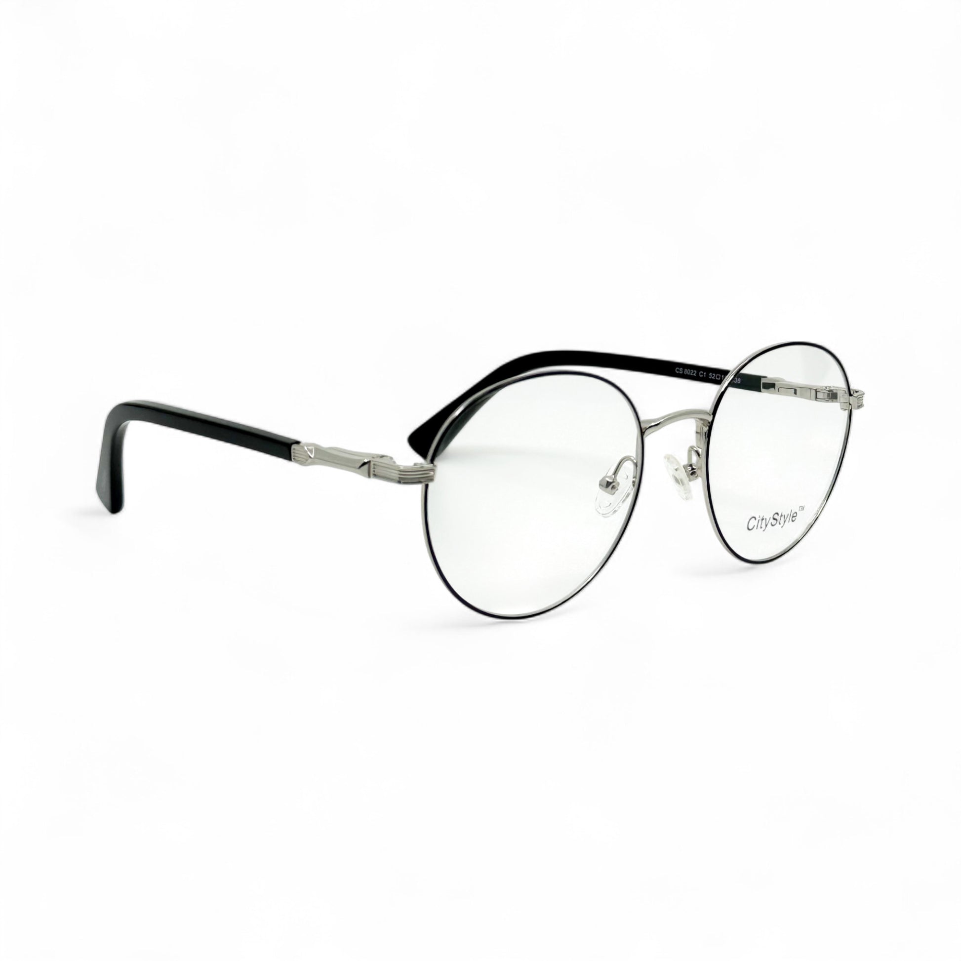 CityStyle_8022_silver_black_round_eyeglasses