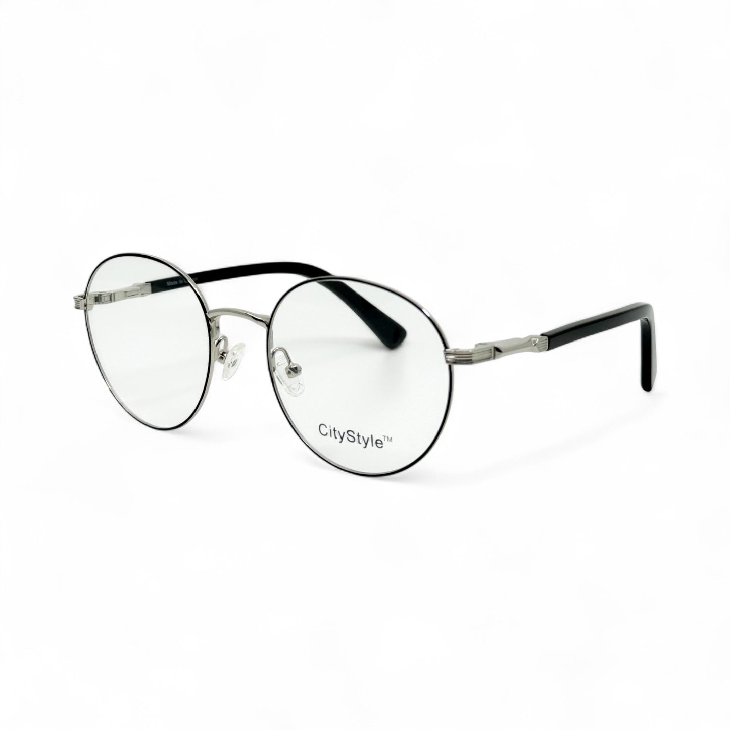 CityStyle_8022_silver_black_round_eyeglasses