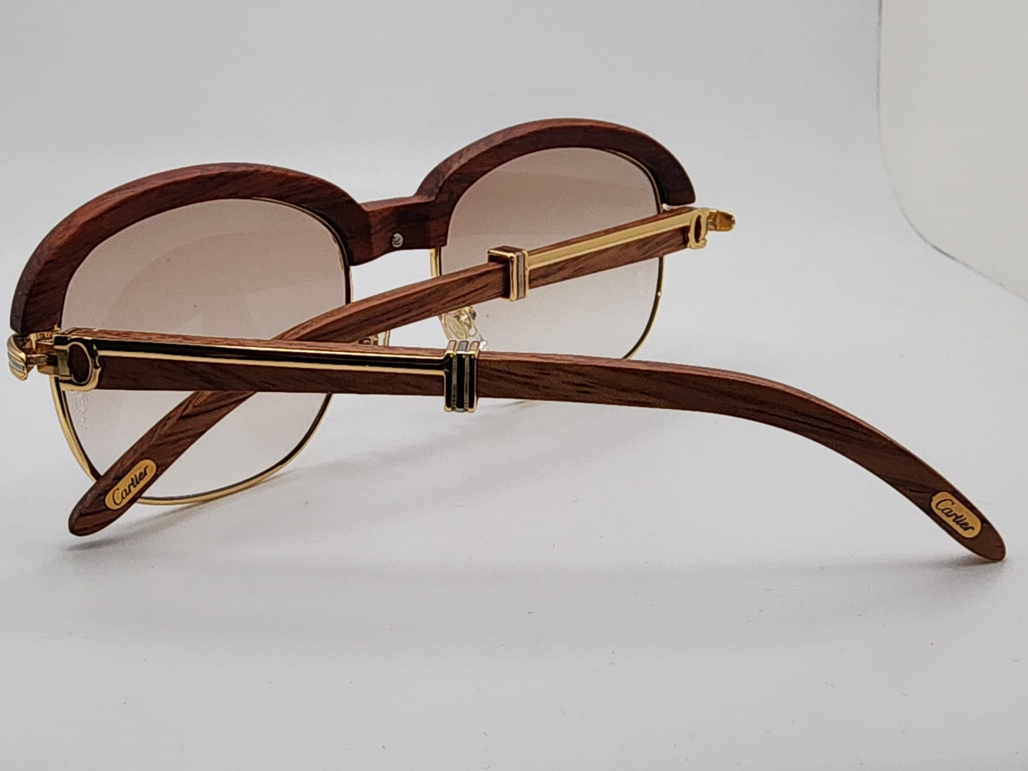 Cartier Malmansion - 18kt Gold and Wood with Gradient Hennessy brown lenses