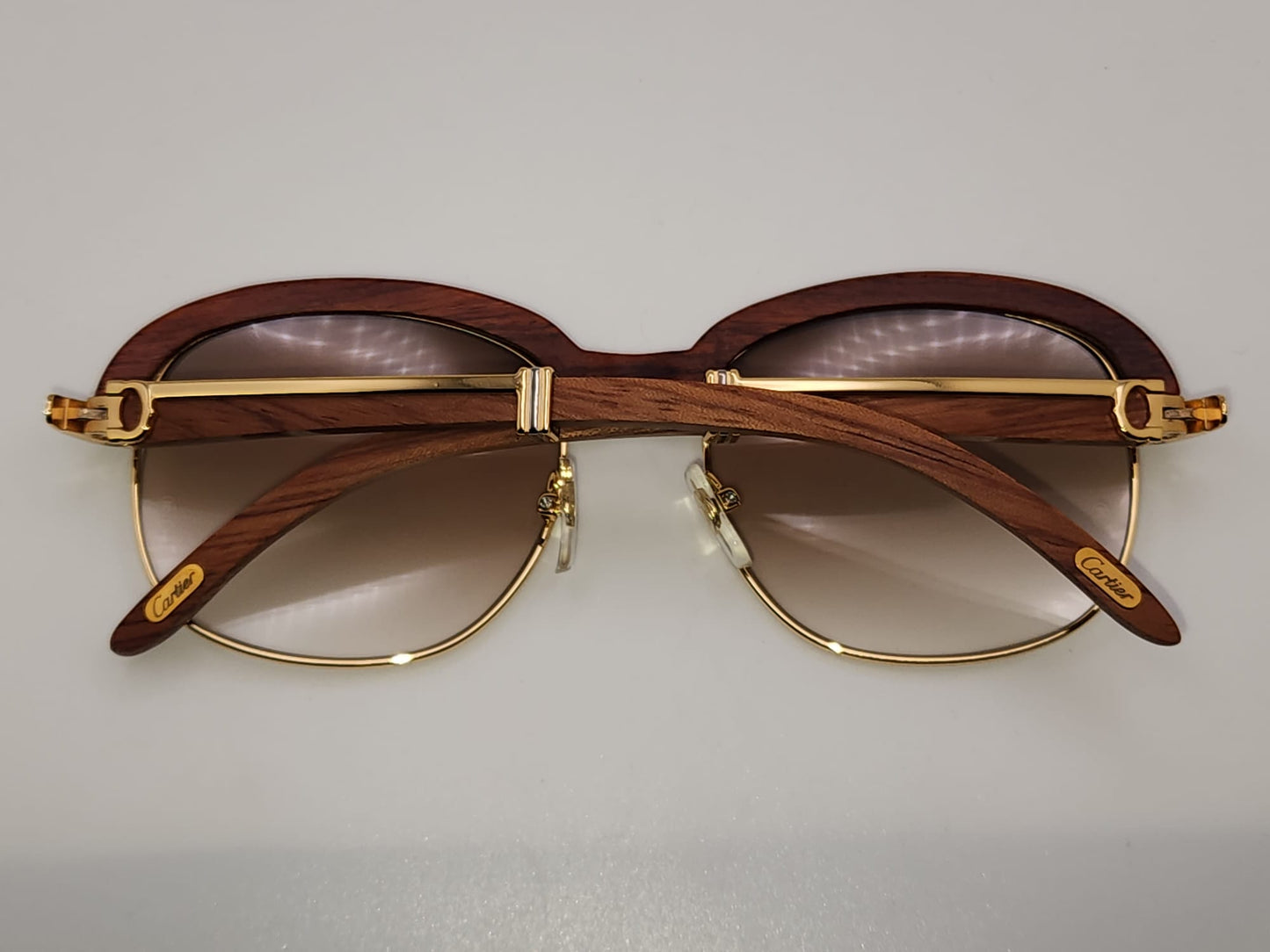 Cartier Malmansion - 18kt Gold and Wood with Gradient Hennessy brown lenses