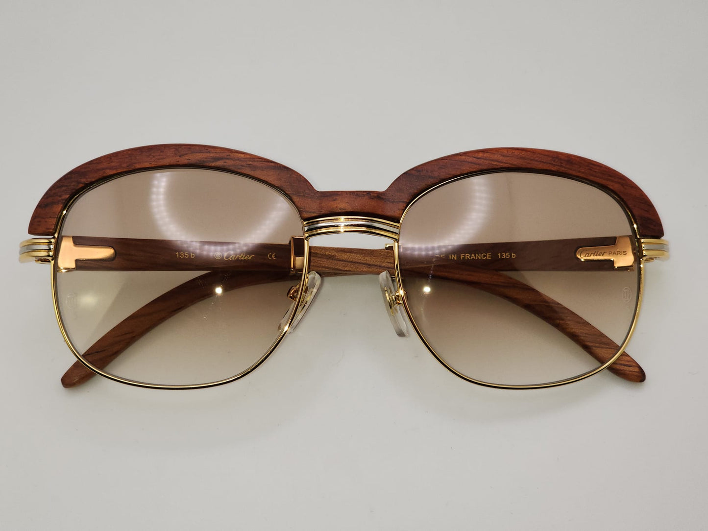 Cartier Malmansion - 18kt Gold and Wood with Gradient Hennessy brown lenses