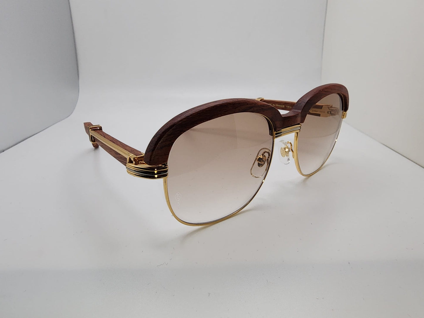 Cartier Malmansion - 18kt Gold and Wood with Gradient Hennessy brown lenses