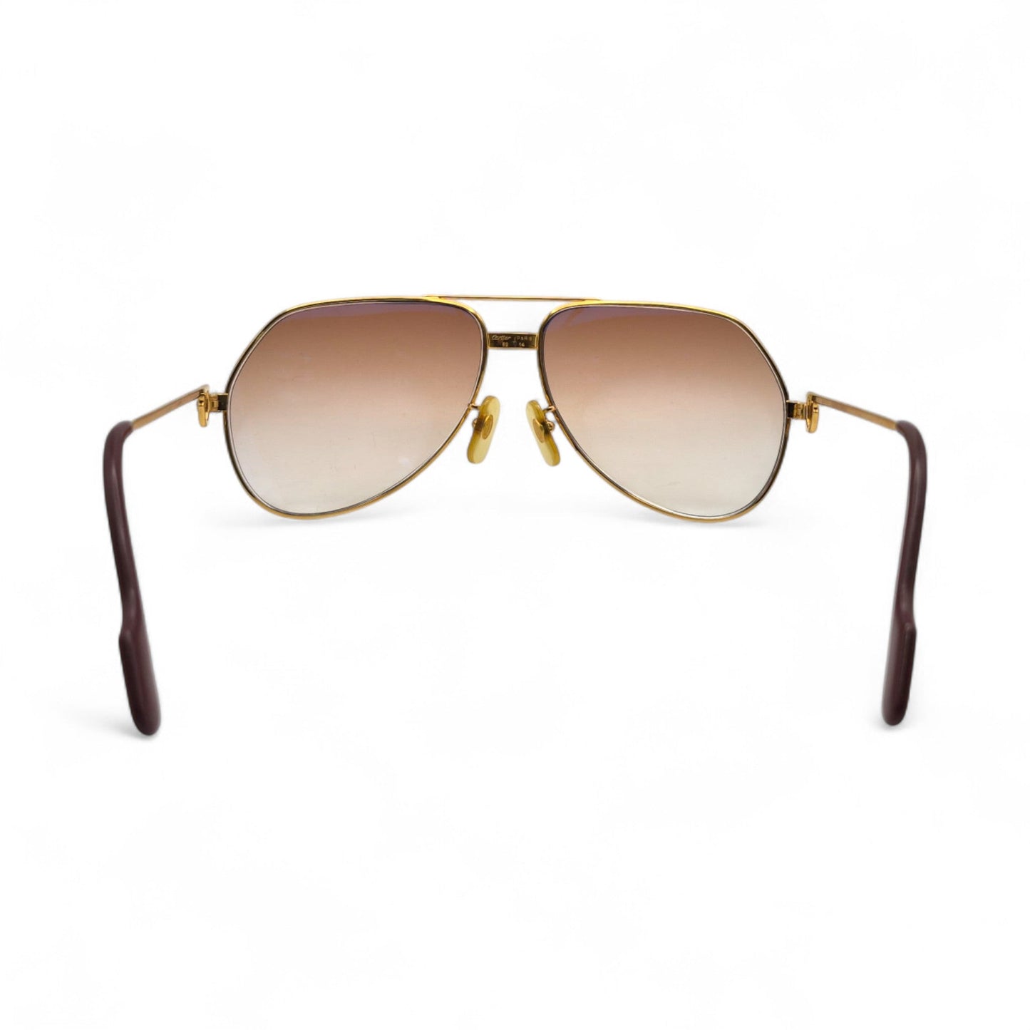 Authentic Cartier Santos (Aviators) - Gold Wires Sunglasses w/ Hennessy Brown Gradient Lenses (80s)