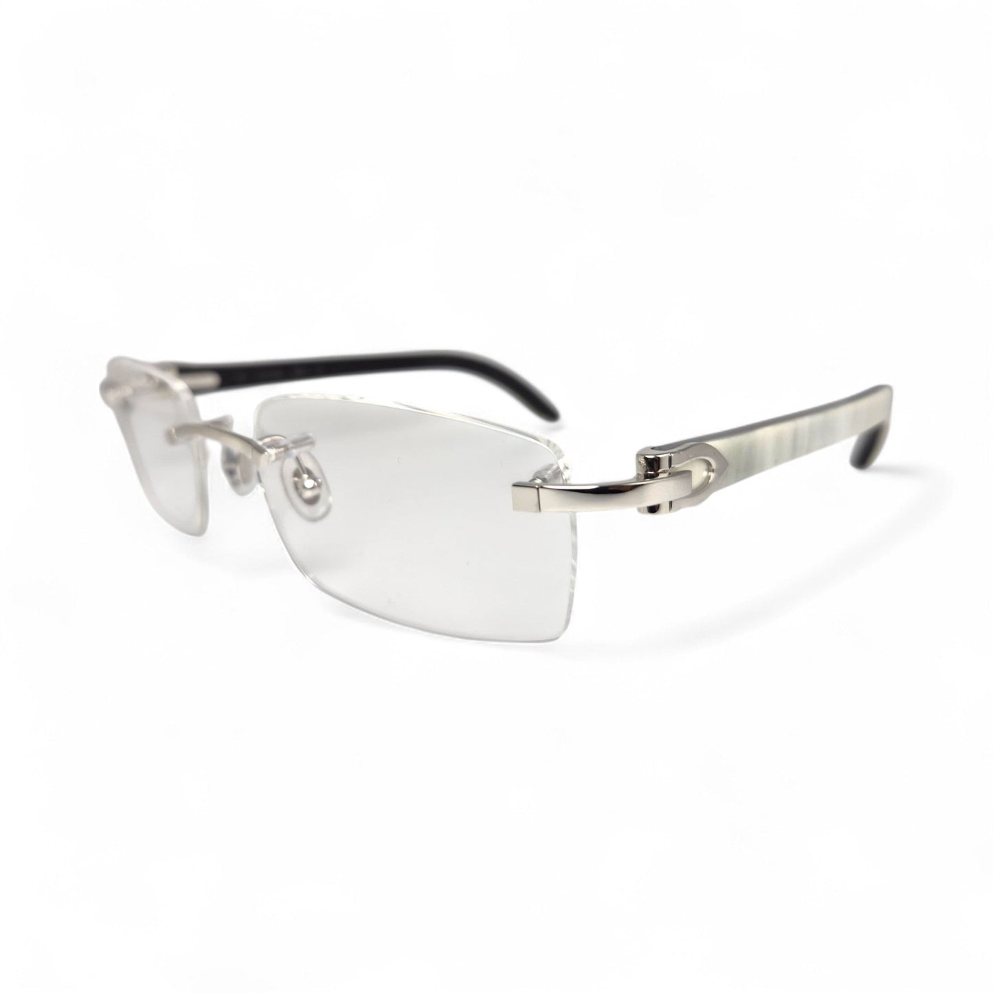 CT0046O Authentic Cartier C Decor - 53-18 Genuine Horn Eyeglasses (2010s)