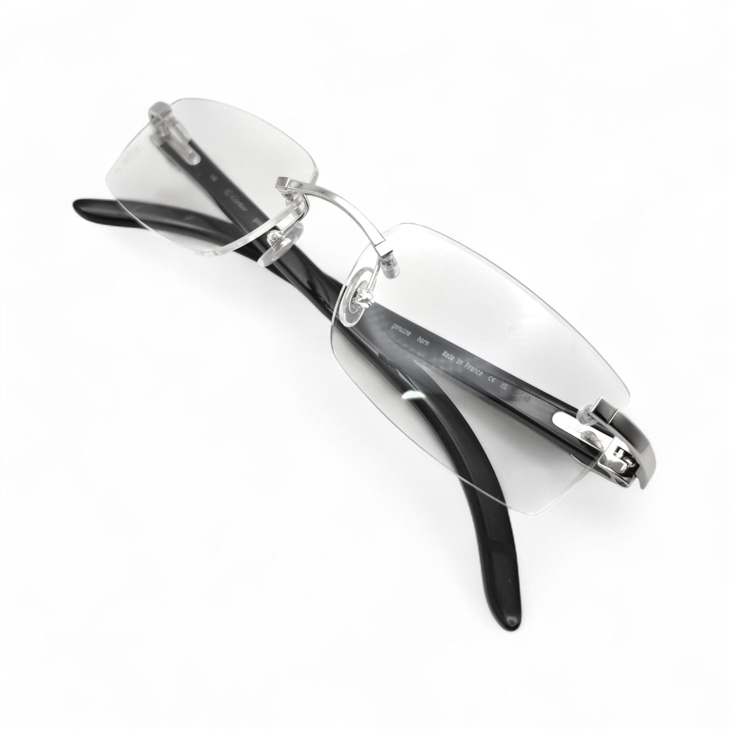CT0046O Authentic Cartier C Decor - 53-18 Genuine Horn Eyeglasses (2010s)