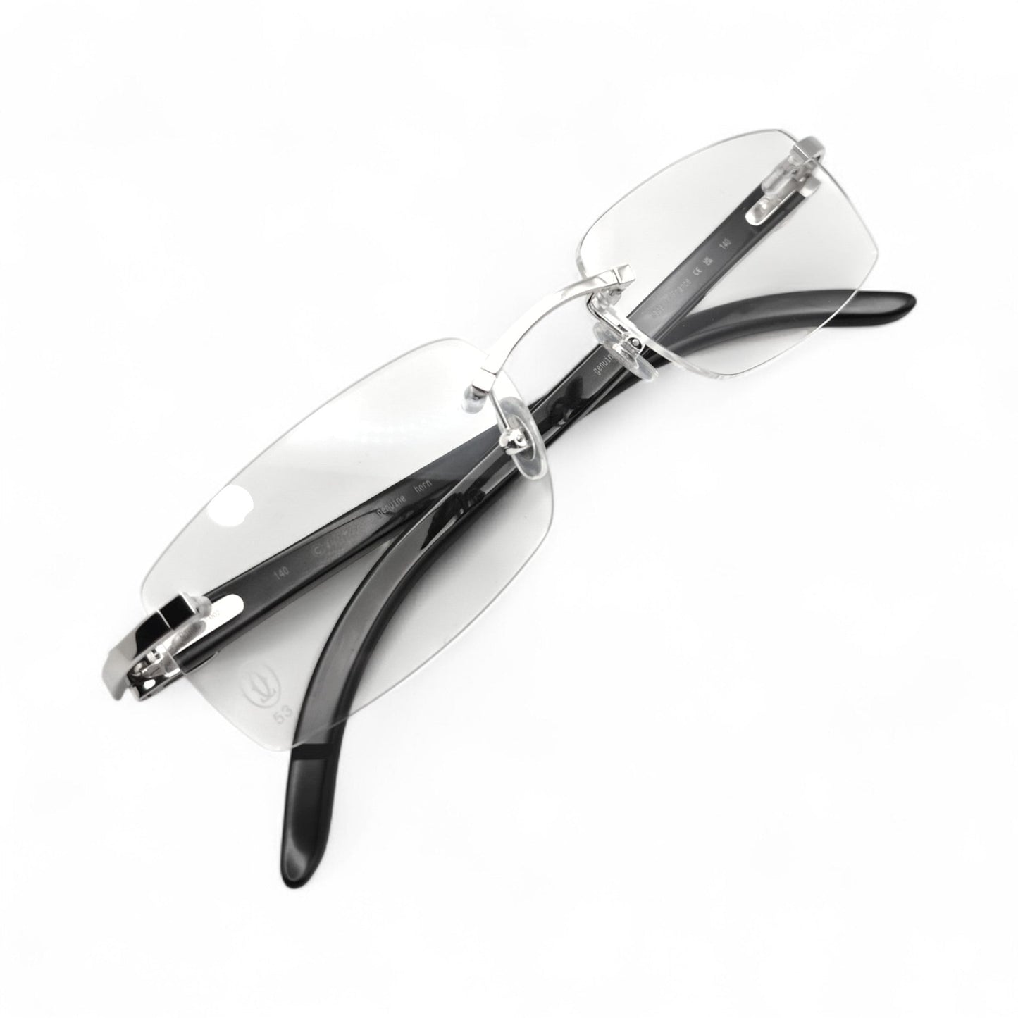 CT0046O Authentic Cartier C Decor - 53-18 Genuine Horn Eyeglasses (2010s)