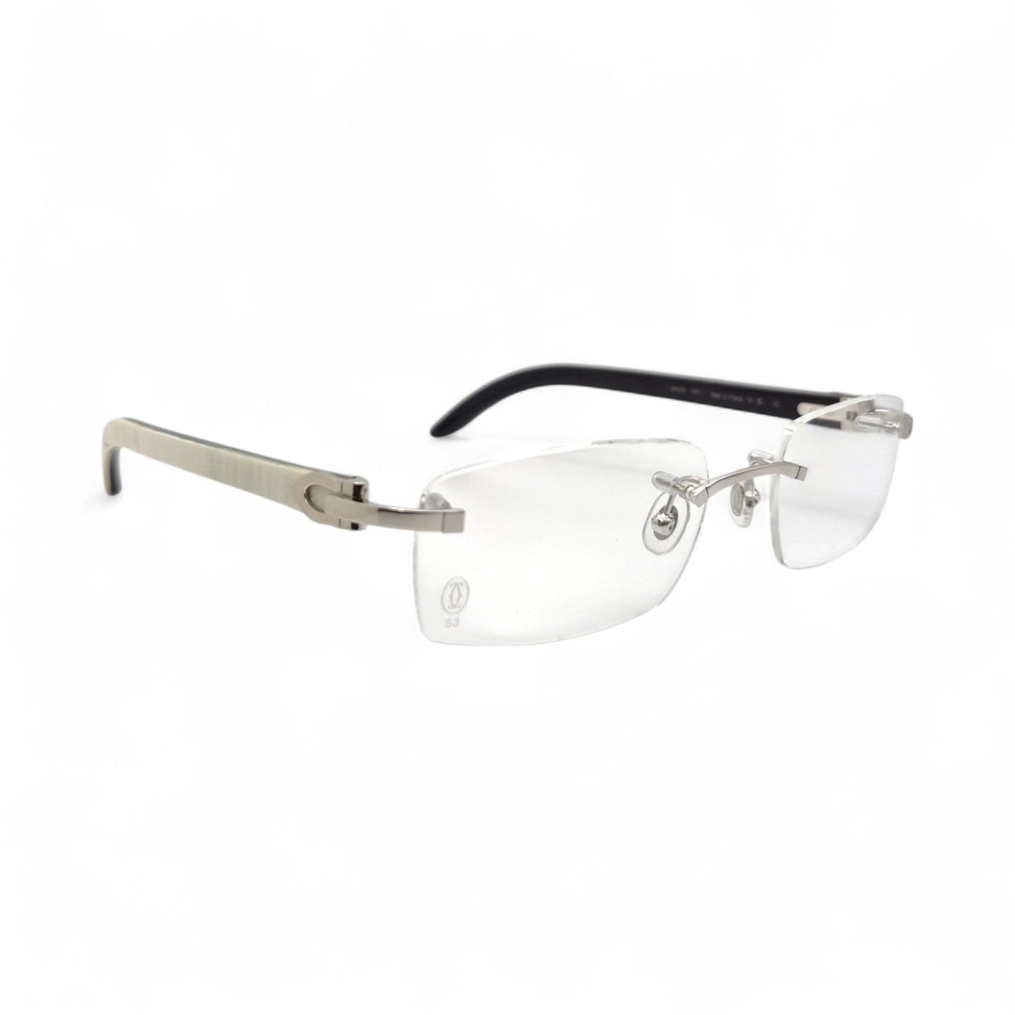 CT0046O Authentic Cartier C Decor - 53-18 Genuine Horn Eyeglasses (2010s)