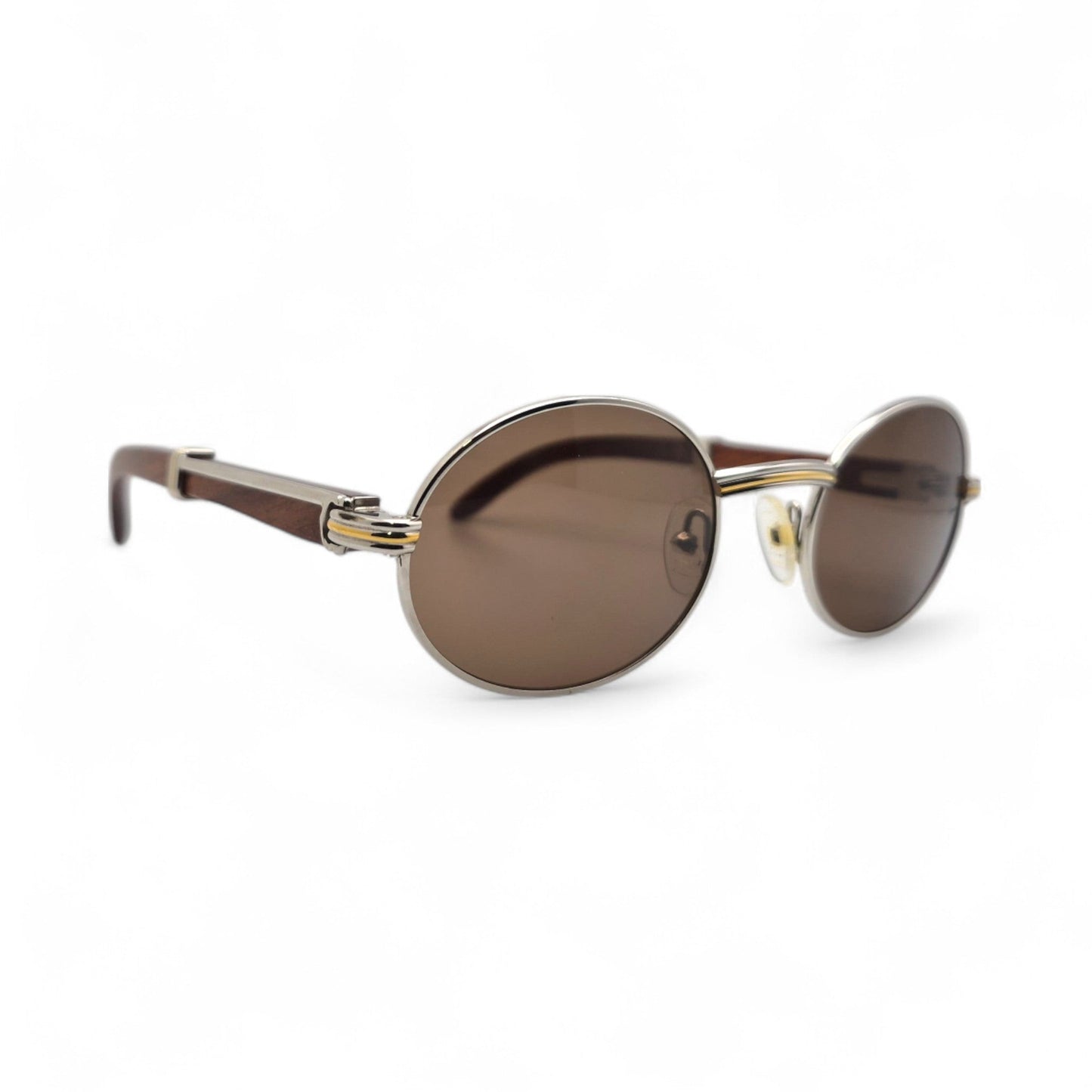 Authentic Cartier Giverny - Vintage Silver Dark Woods Sunglasses (90s)