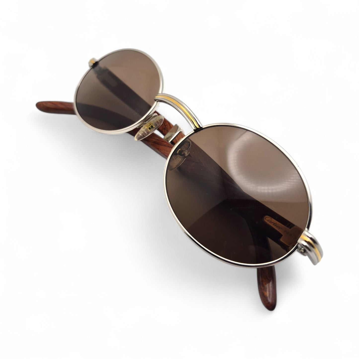Authentic Cartier Giverny - Vintage Silver Dark Woods Sunglasses (90s)