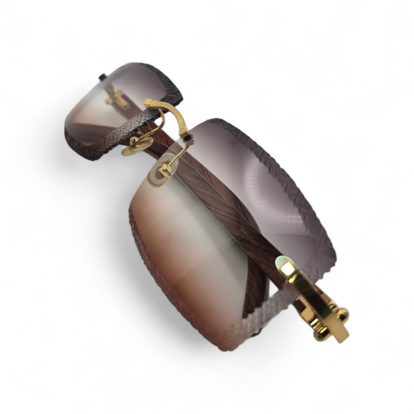 Authentic Cartier C Decor - Gold Logo Woods Sunglasses w/ Smoke Gray/Clear/Brown Gradient Lenses (Limited Edition - 2010s)