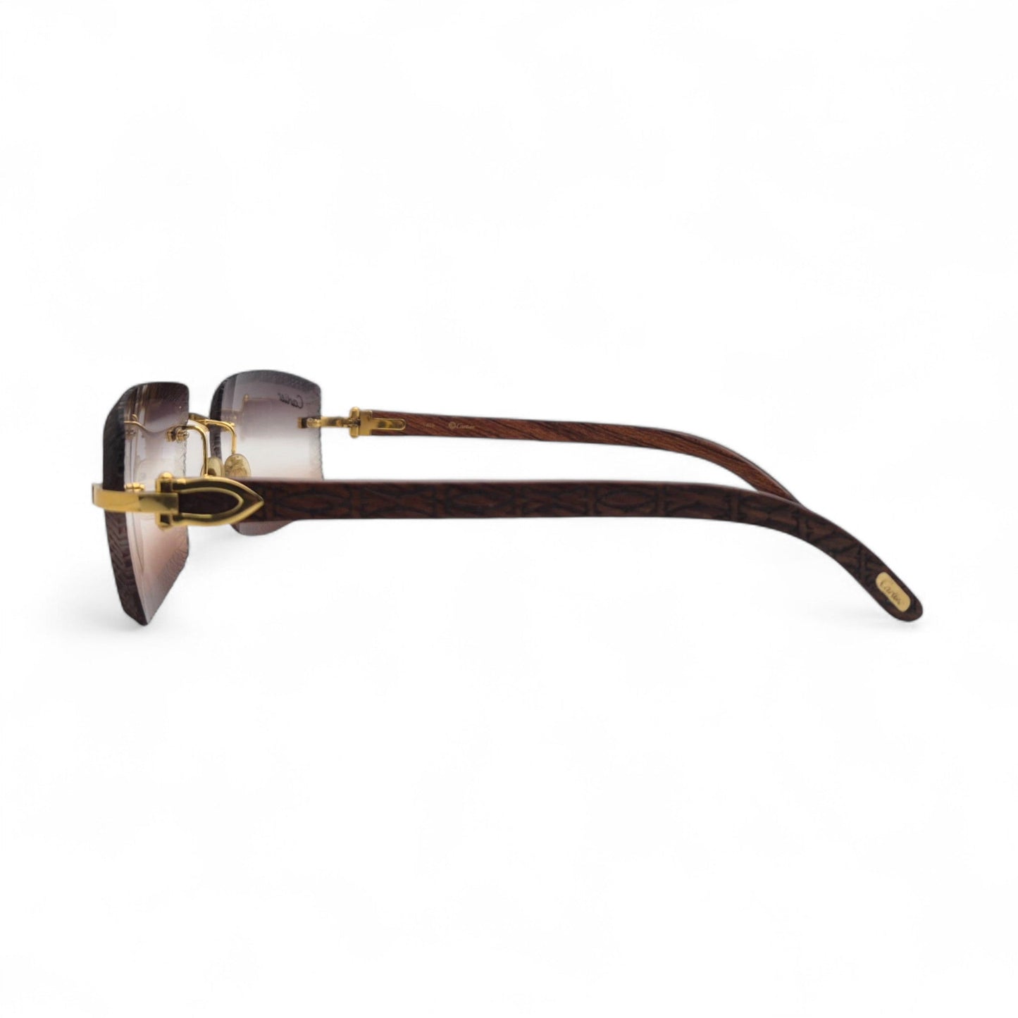 Authentic Cartier C Decor - Gold Logo Woods Sunglasses w/ Smoke Gray/Clear/Brown Gradient Lenses (Limited Edition - 2010s)