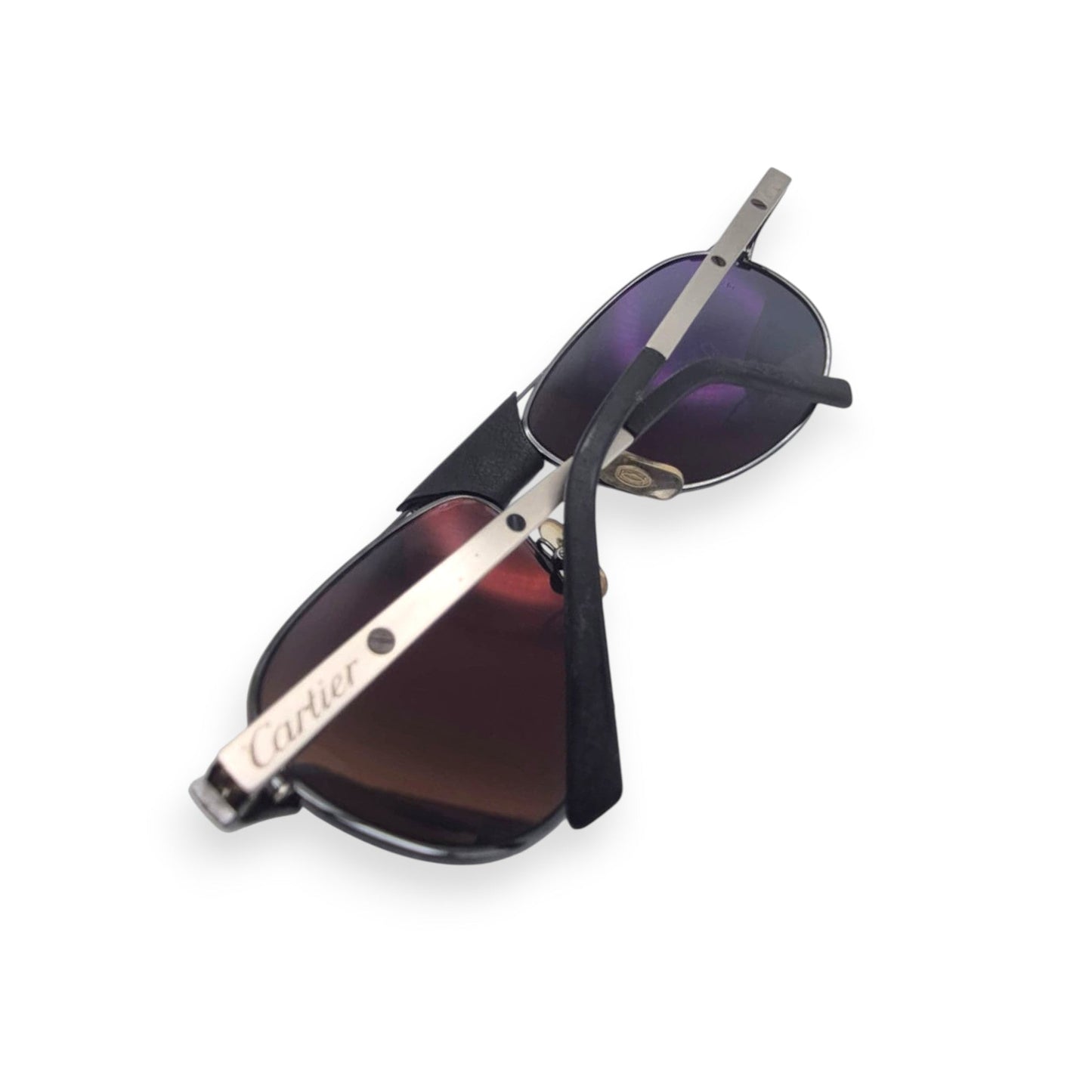 CT0034S Authentic Cartier Santos - Gunmetal Aviator Wires Sunglasses (2010s)