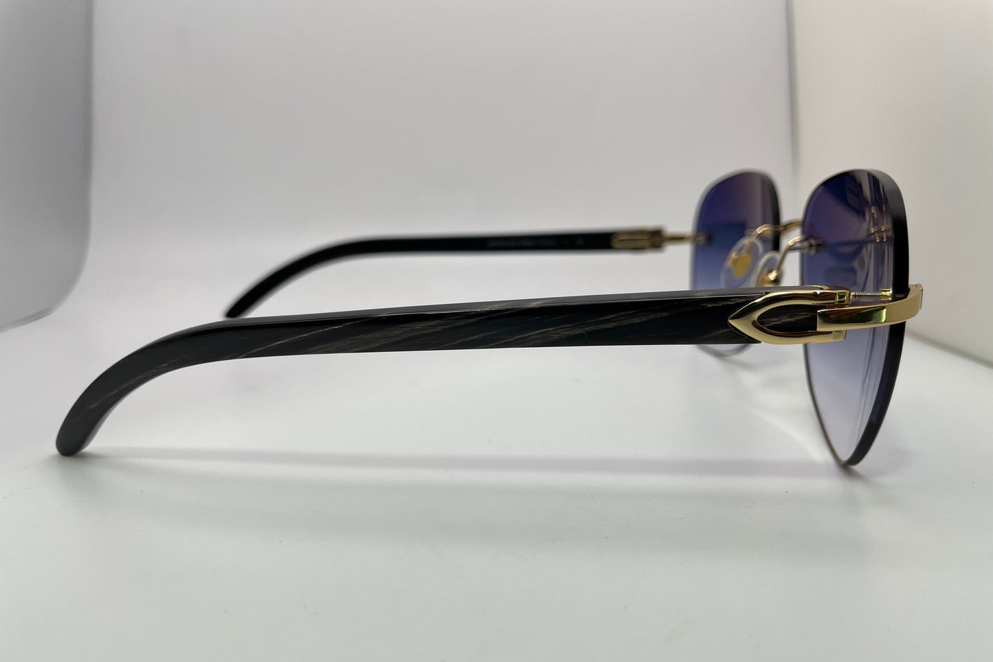 C Decor - Gold Black Buffs w/ Smoke Gray Indigo Lenses