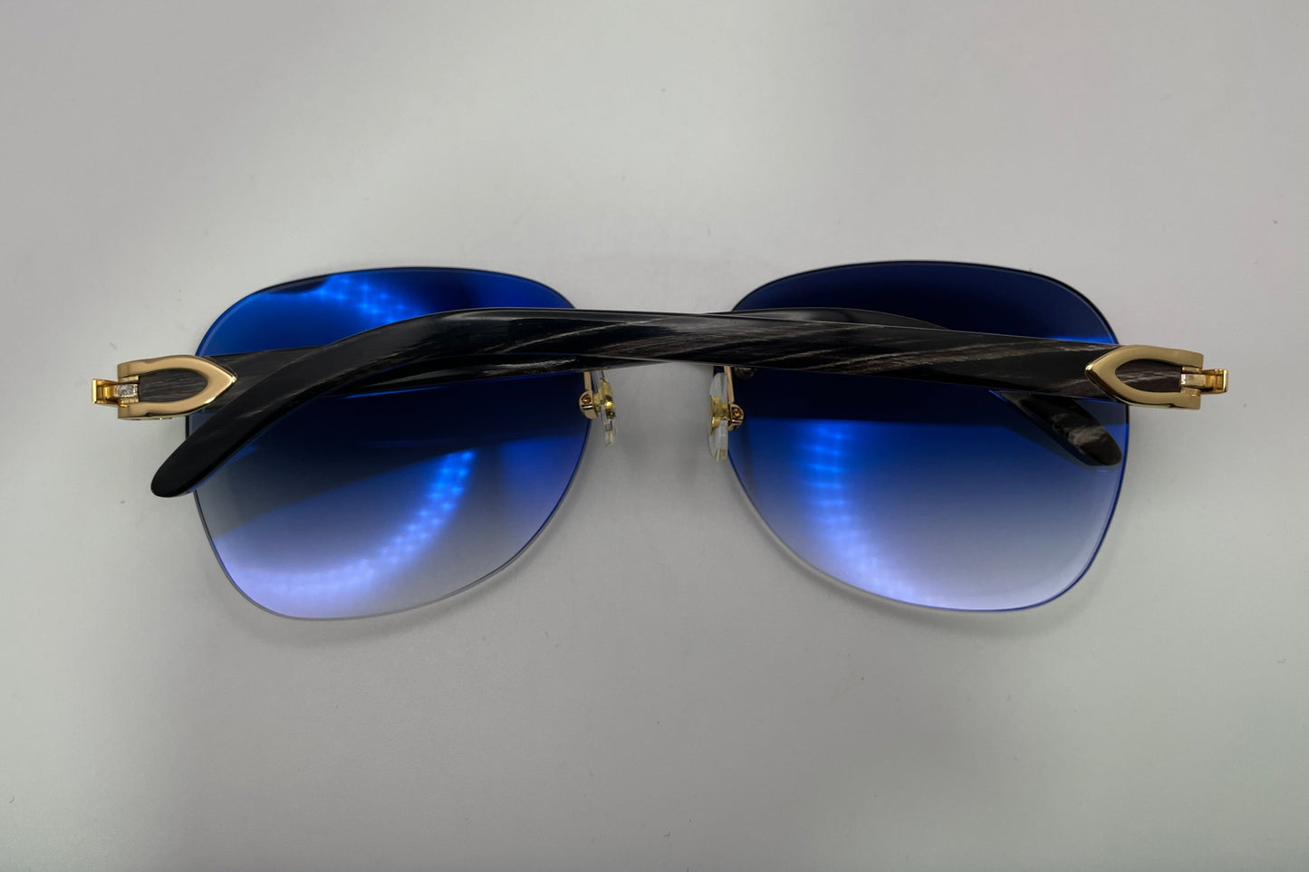 C Decor - Gold Black Buffs w/ Smoke Gray Indigo Lenses