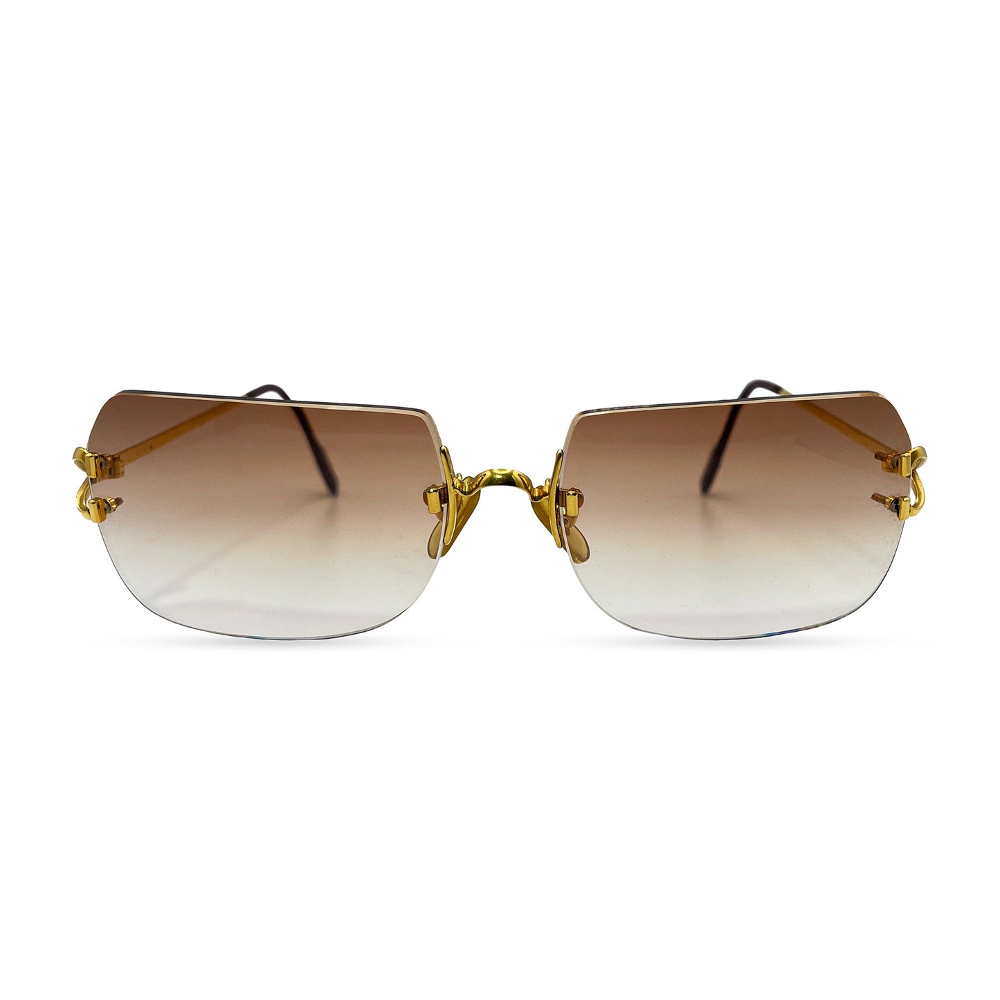 Authentic Cartier Signature C - 58-20 Big C Gold Wires w/ Hennessy Brown Lenses (2000s)