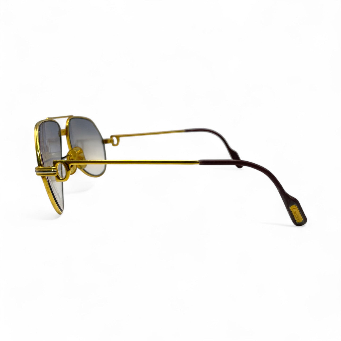 Authentic Cartier Santos (Vintage Aviators) - Gold Wires Sunglasses (Screw Bridge)