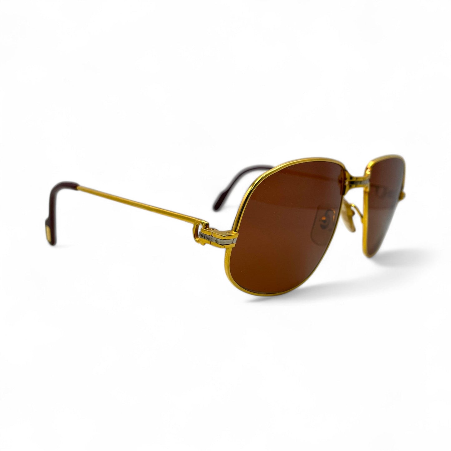 Authentic Cartier Panthere GM - Gold Wires Sunglasses w/ Brown Lenses (80s)
