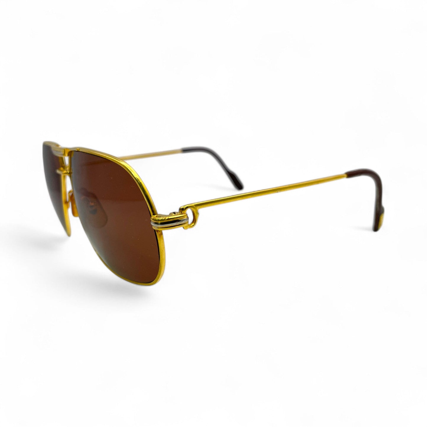 Authentic Cartier Santos (Vintage Aviators) - Gold Wires Sunglasses (80s)