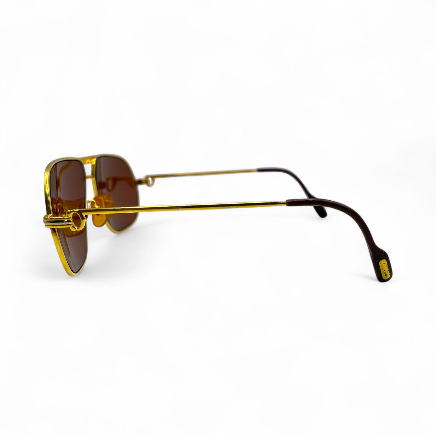 Authentic Cartier Santos (Vintage Aviators) - Gold Wires Sunglasses (80s)