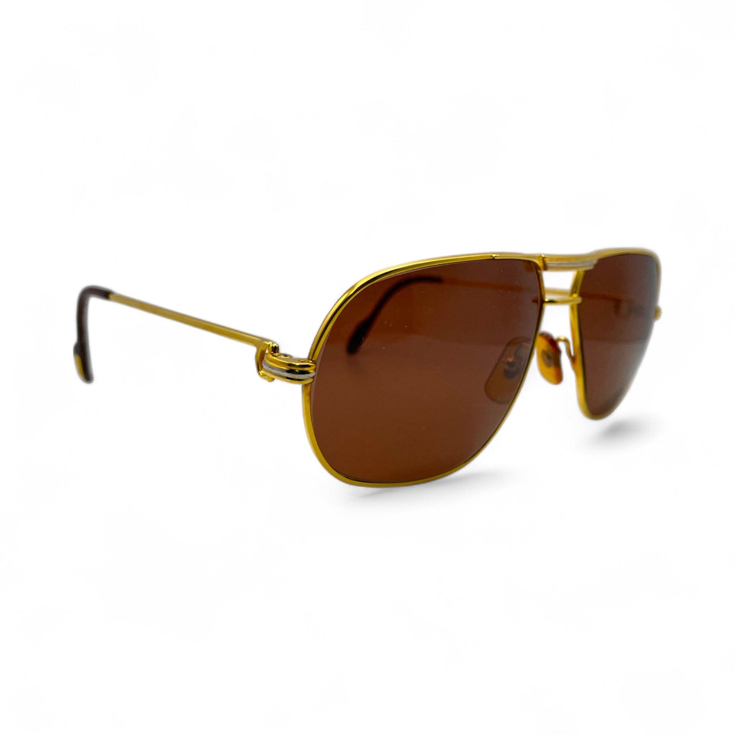 Authentic Cartier Santos (Vintage Aviators) - Gold Wires Sunglasses (80s)