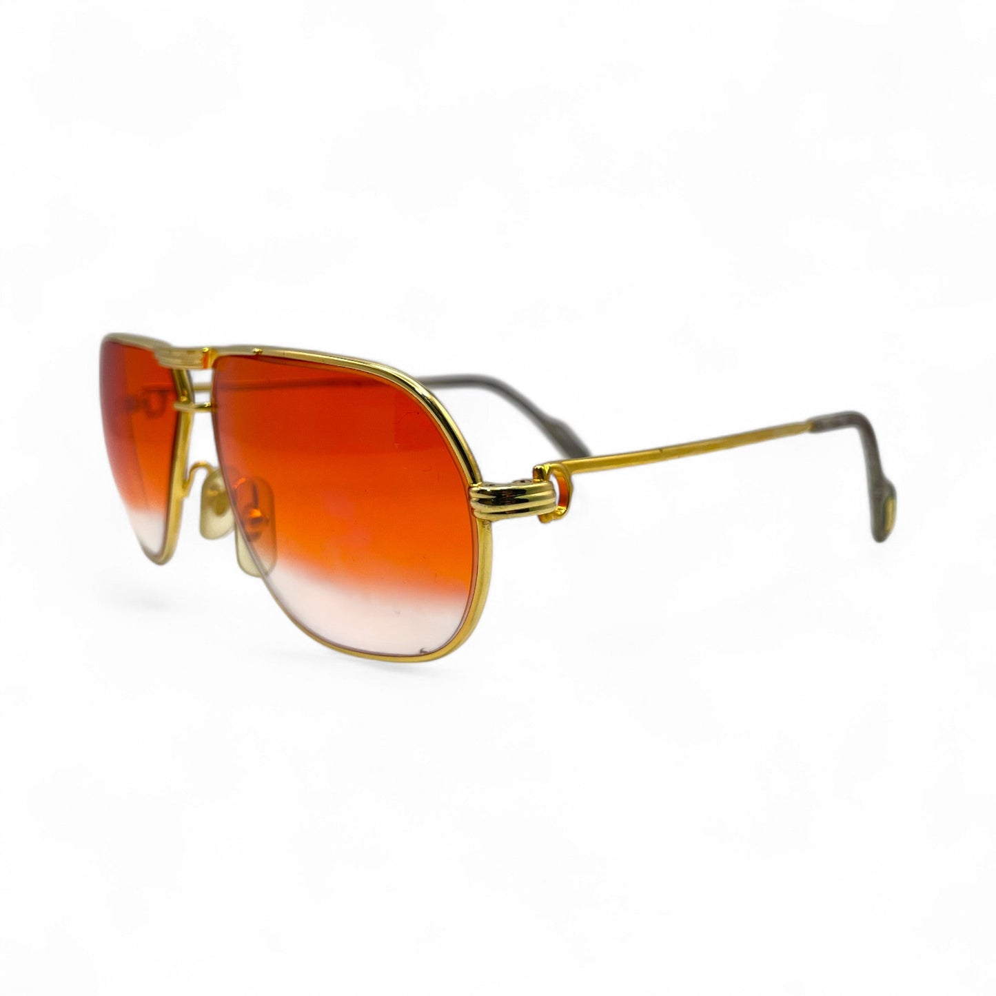 Authentic Cartier Santos (Vintage Aviators) - Gold Wires Sunglasses (80s)