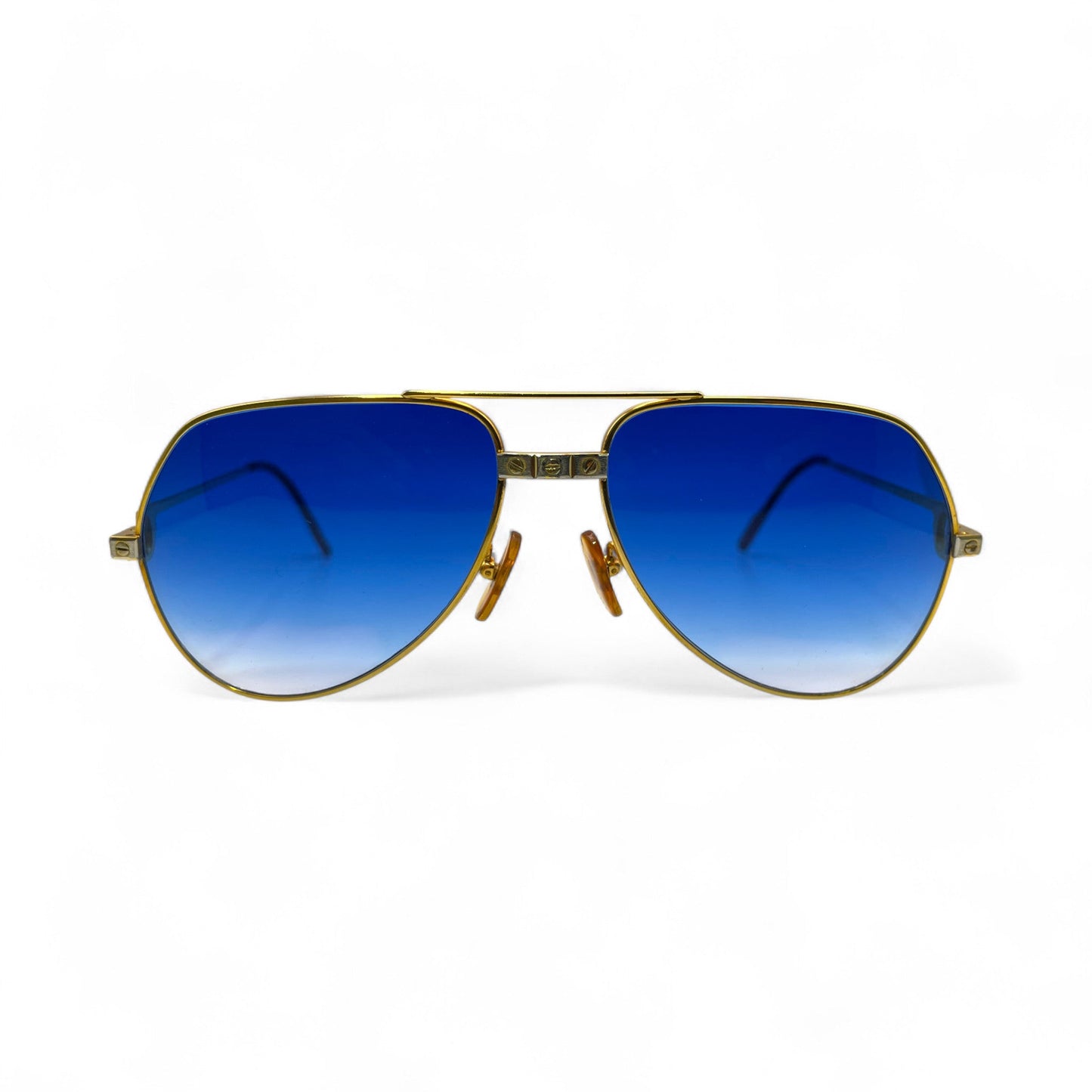 Authentic Cartier Santos (Vintage Aviators) - Gold Wires Sunglasses (Screw Bridge)