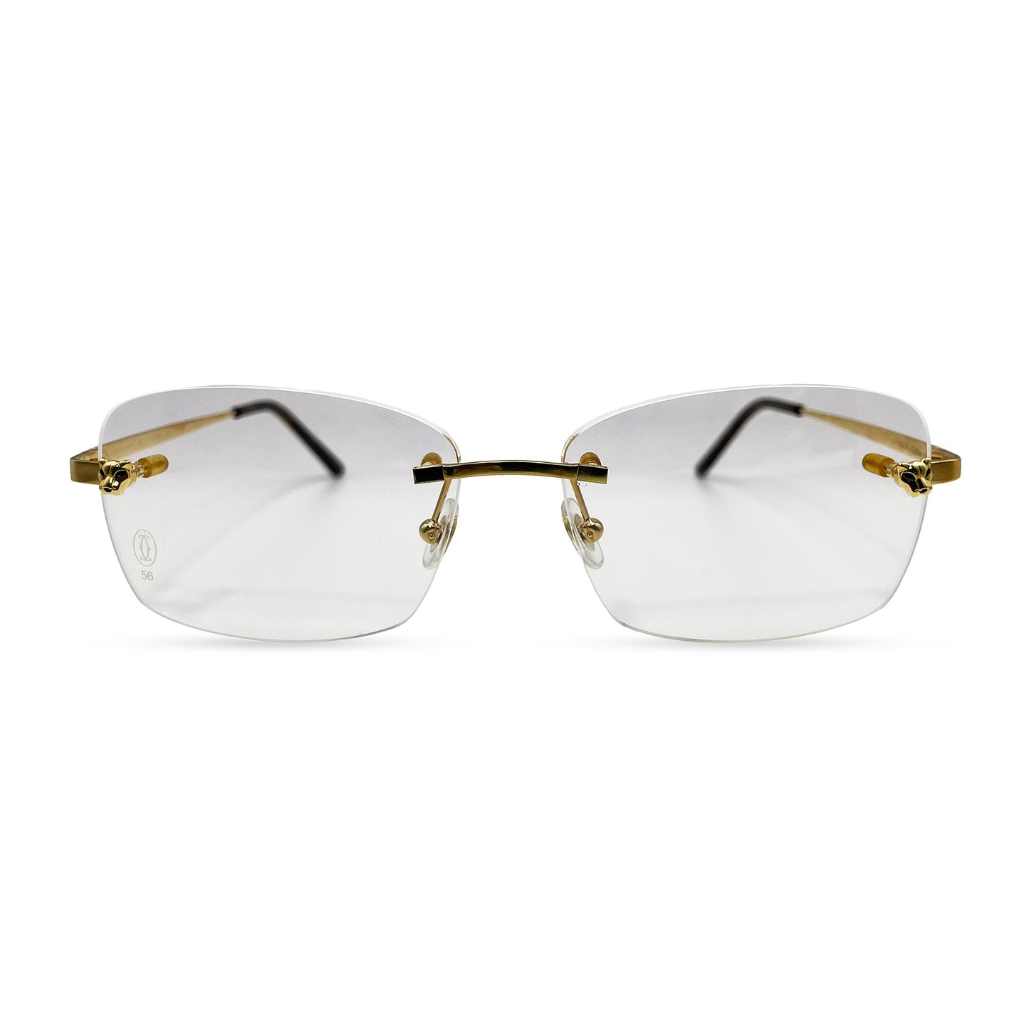 Authentic Cartier Panthere - 56-15 Gold Wires Eyeglasses
