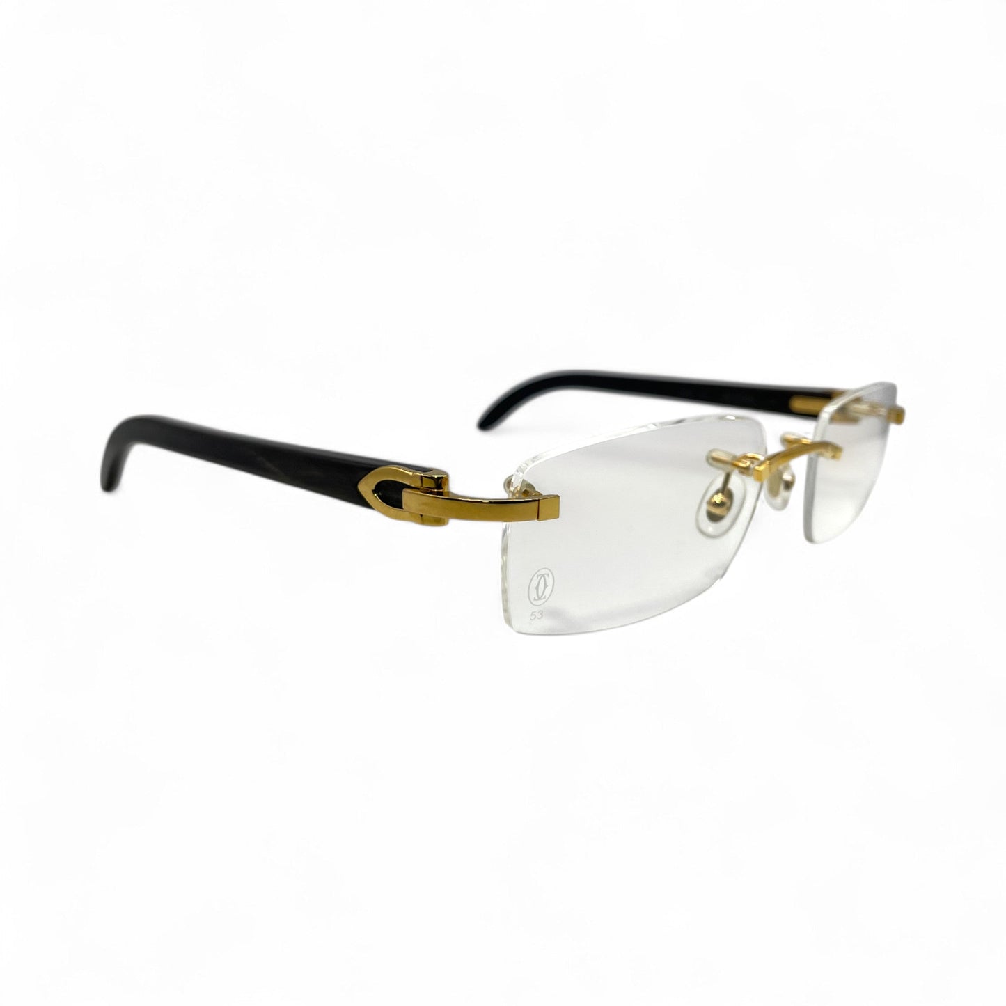 CT0046O Authentic Cartier C Decor - 53-18 Genuine Horn Eyeglasses (2010s)