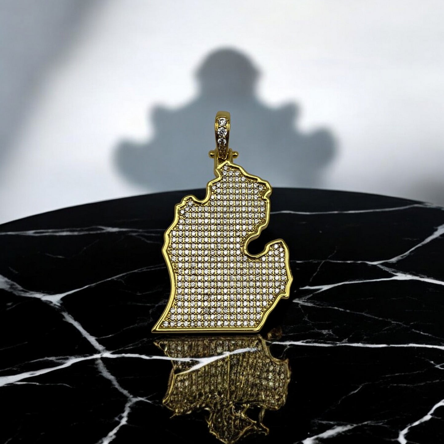 Gold Michigan Mitten Pendant