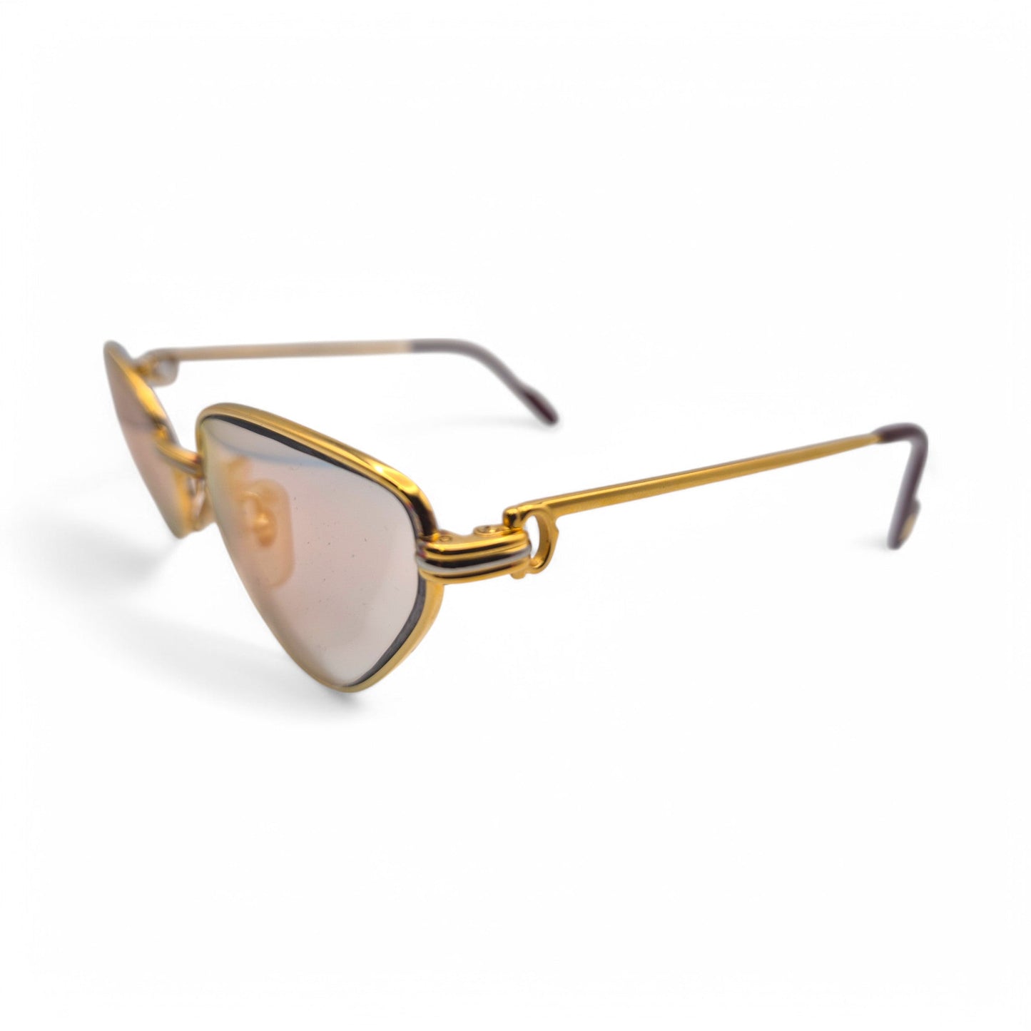 Authentic Cartier Rivoli - Gold Wires Sunglasses w/ Iridescent Cat-Eye Lenses (90s)