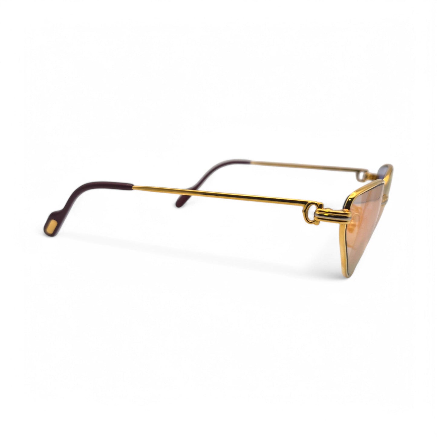 Authentic Cartier Rivoli - Gold Wires Sunglasses w/ Iridescent Cat-Eye Lenses (90s)