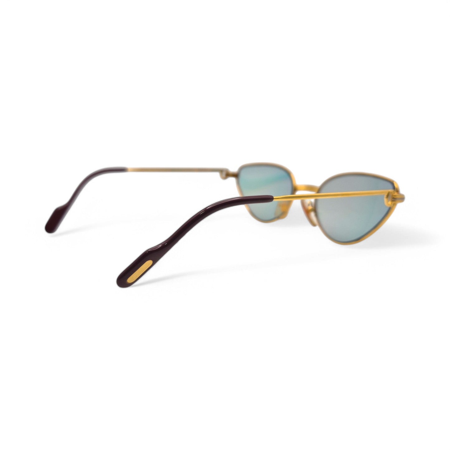 Authentic Cartier Rivoli - Gold Wires Sunglasses w/ Iridescent Cat-Eye Lenses (90s)