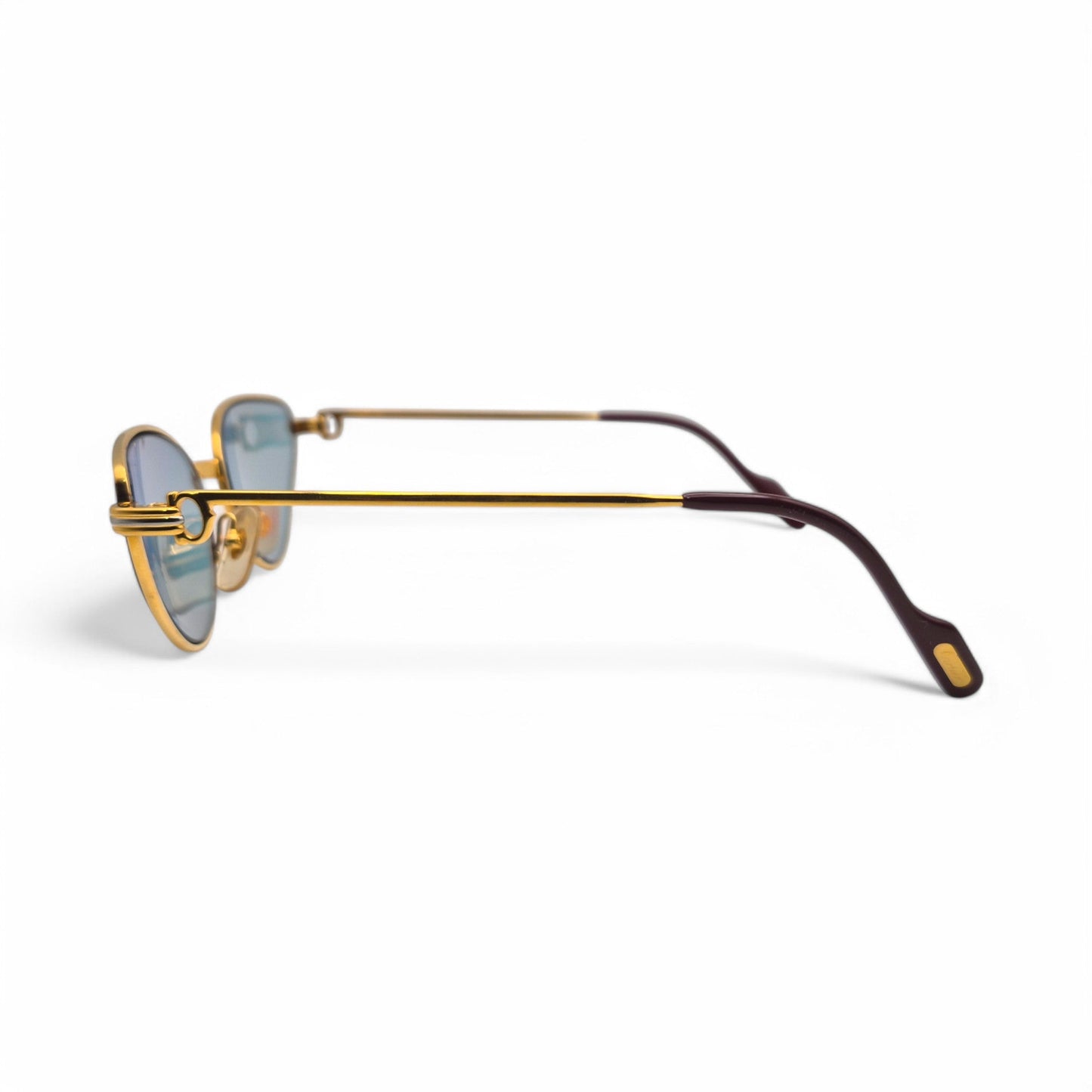 Authentic Cartier Rivoli - Gold Wires Sunglasses w/ Iridescent Cat-Eye Lenses (90s)