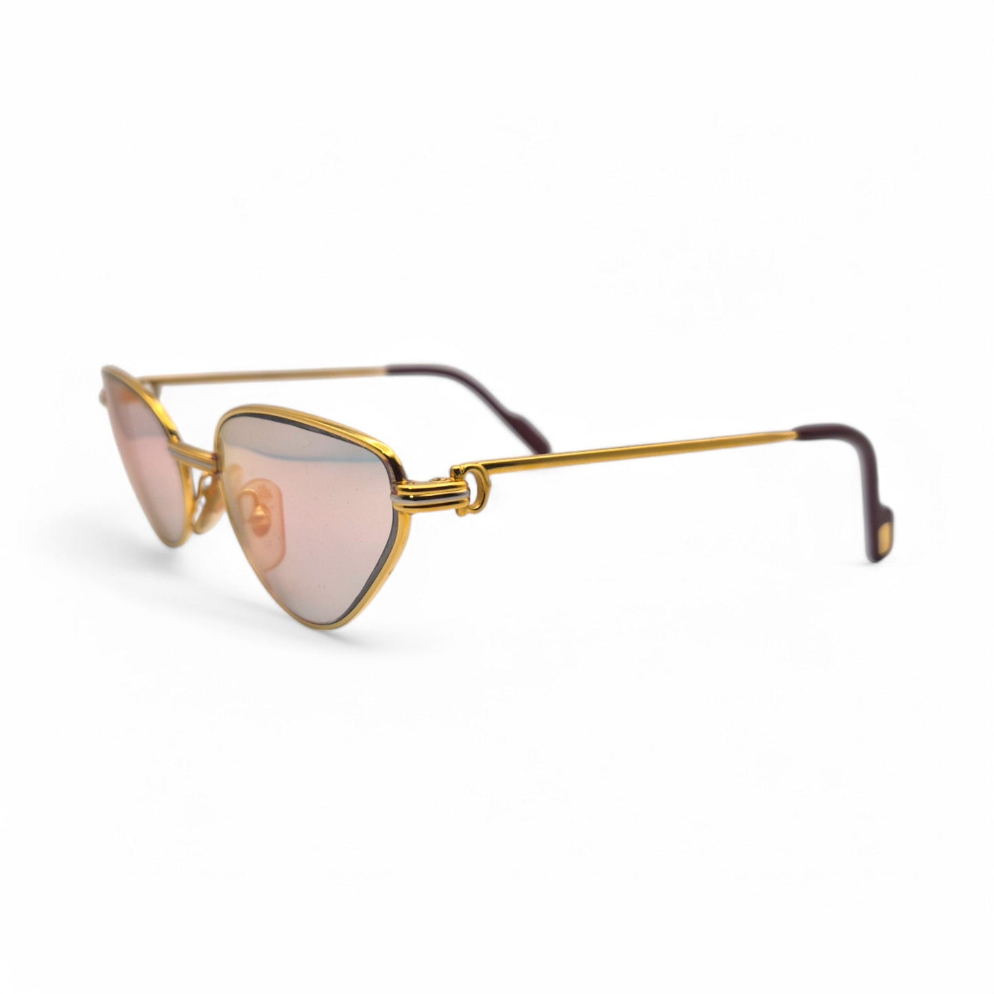 Authentic Cartier Rivoli - Gold Wires Sunglasses w/ Iridescent Cat-Eye Lenses (90s)