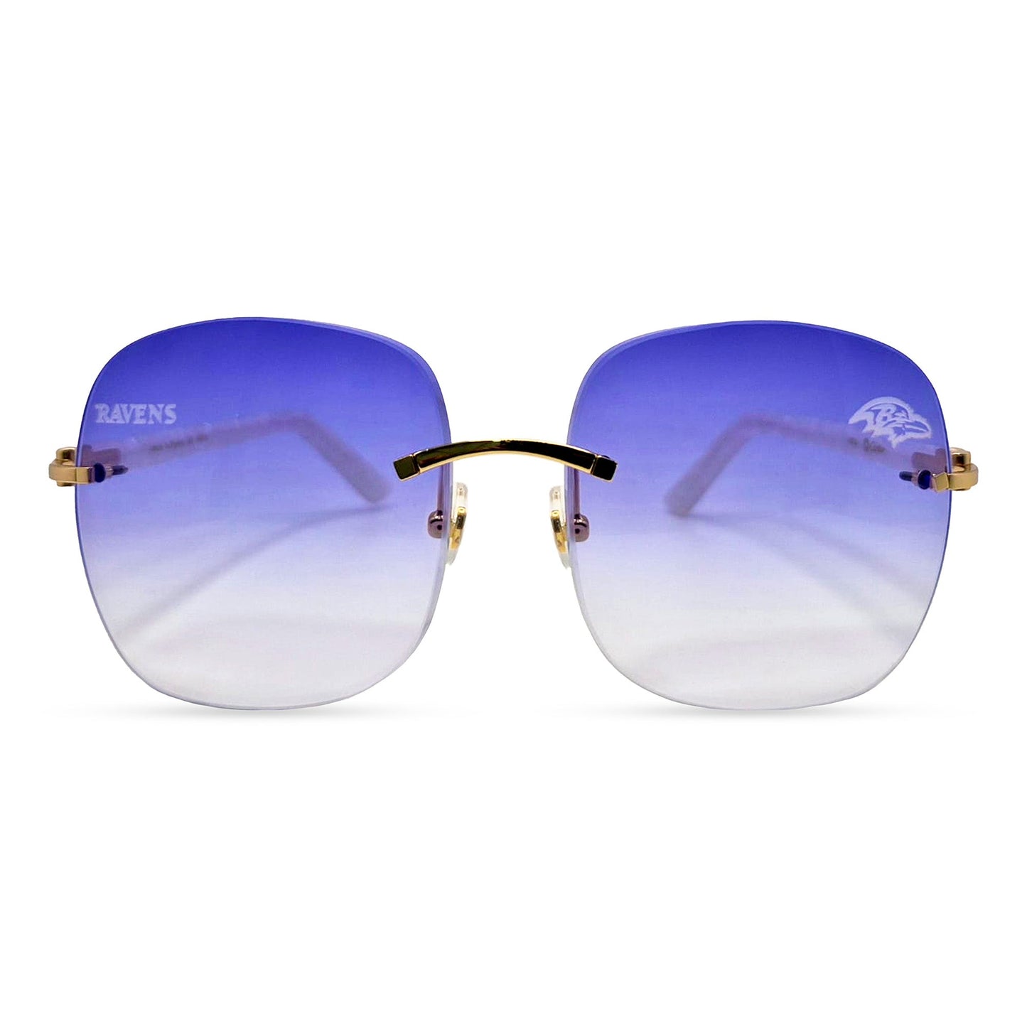C Decor "Baltimore Ravens" - Gold White Marbles Sunglasses w/ Custom Violet Onyx Lenses (2025)