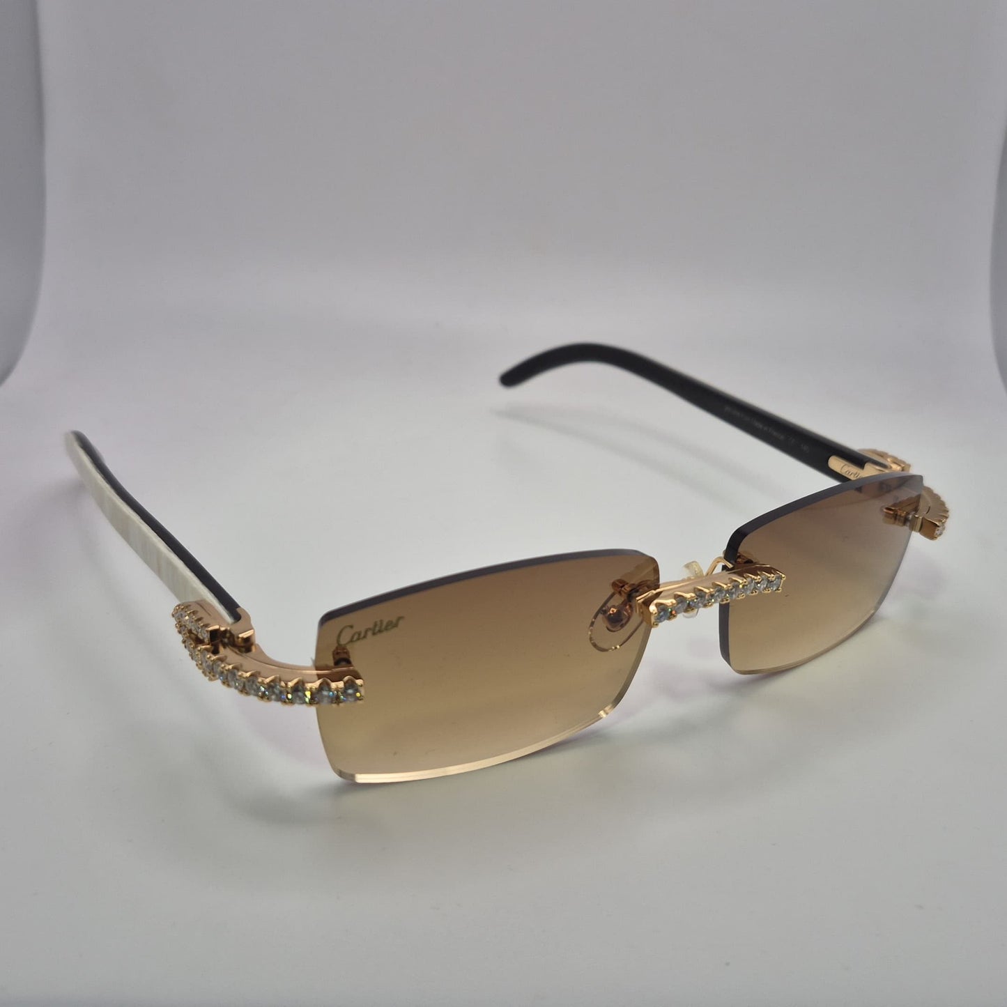 C Decor - Gold White Buffs w/ Hennessy Brown Square Lenses