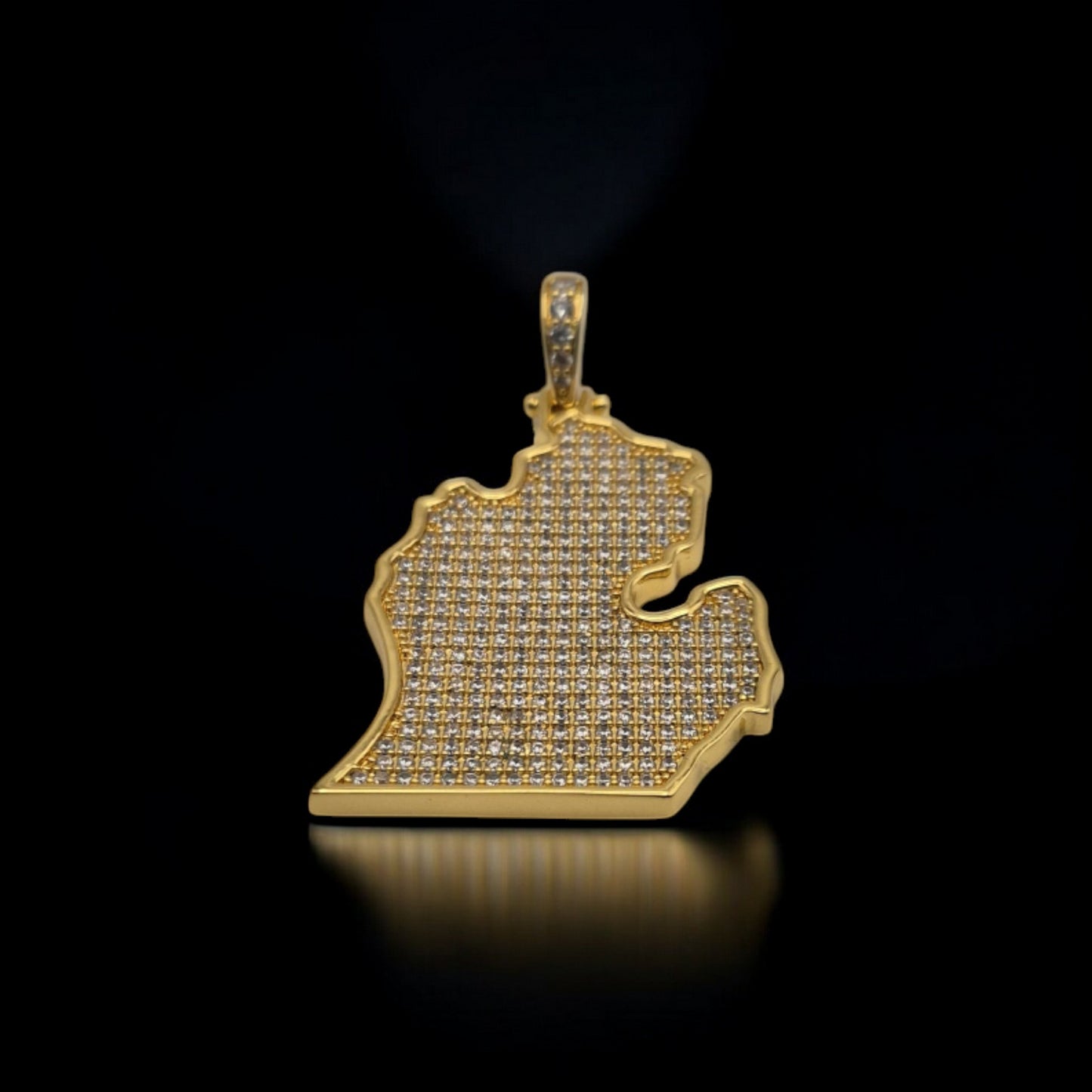Gold Michigan Mitten Pendant